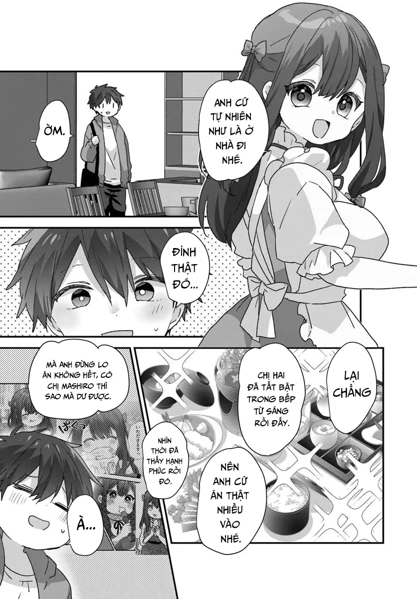 Daigaku Nyuugakuji Kara Uwasa Sareteita Bishoujo San Shimai, Ikiwakareteita Gimai Datta. Chapter 11 - Trang 7