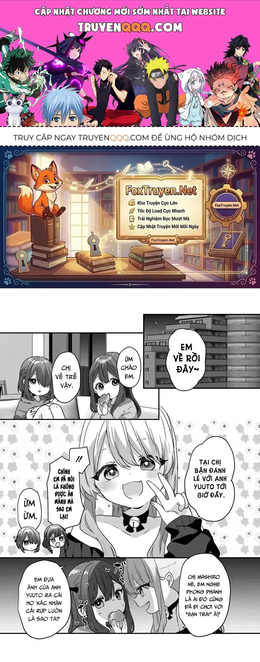 Daigaku Nyuugakuji Kara Uwasa Sareteita Bishoujo San Shimai, Ikiwakareteita Gimai Datta. Chapter 6 - Trang 2