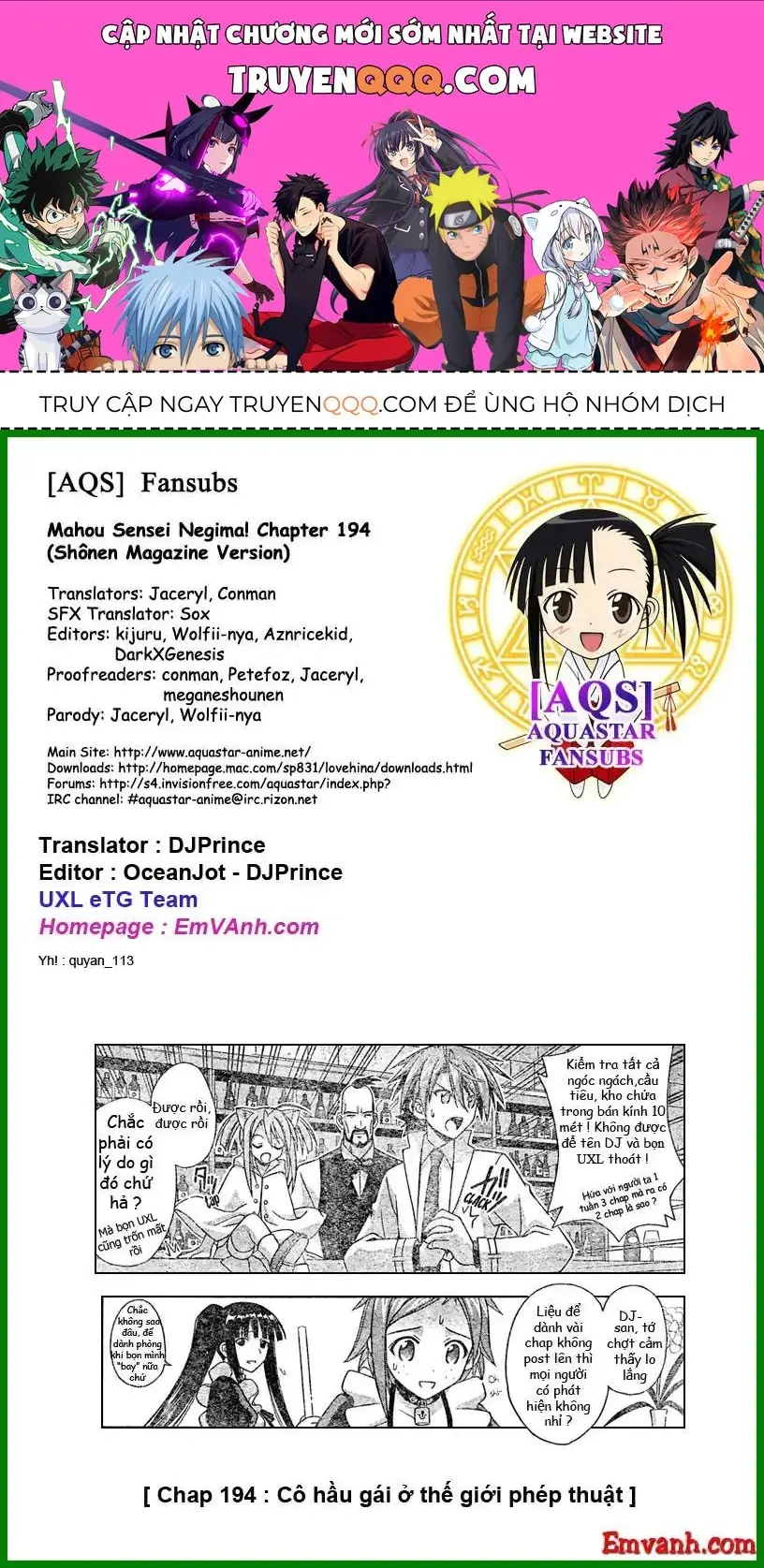 mahou sensei negima! Chapter 194 - Trang 2