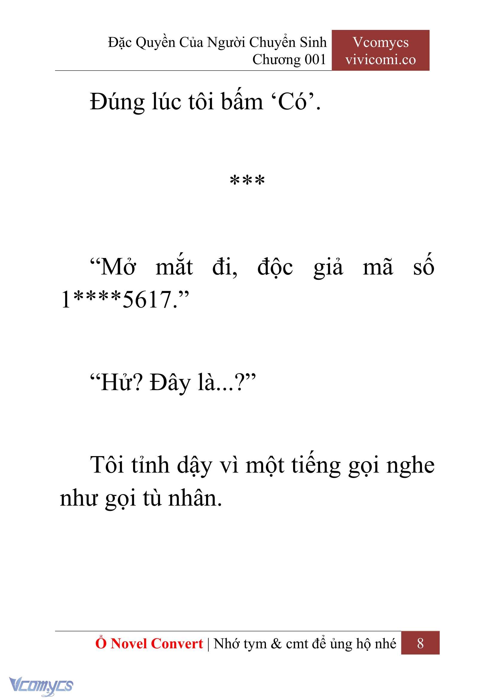 [Novel] Đặc Quyền Của Người Chuyển Sinh Chapter 1 - Trang 11