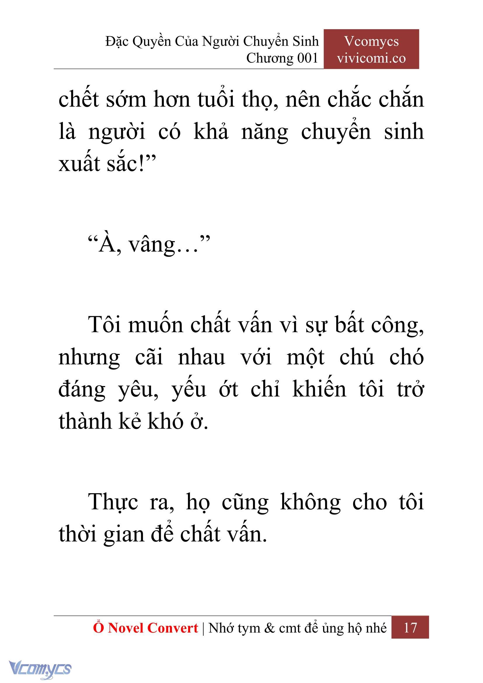 [Novel] Đặc Quyền Của Người Chuyển Sinh Chapter 1 - Trang 20