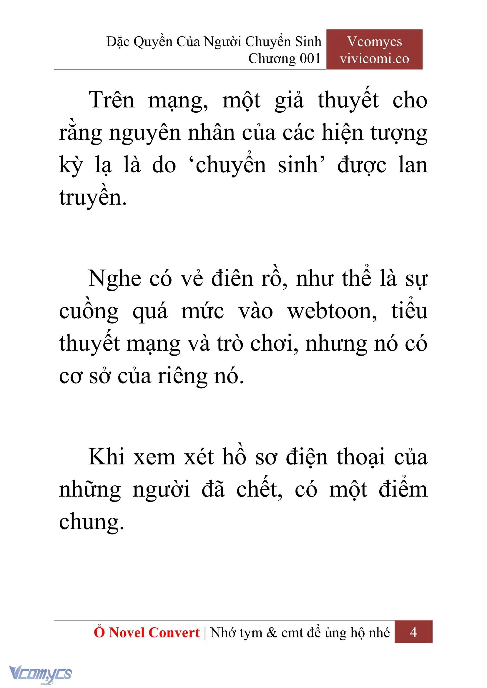 [Novel] Đặc Quyền Của Người Chuyển Sinh Chapter 1 - Trang 7