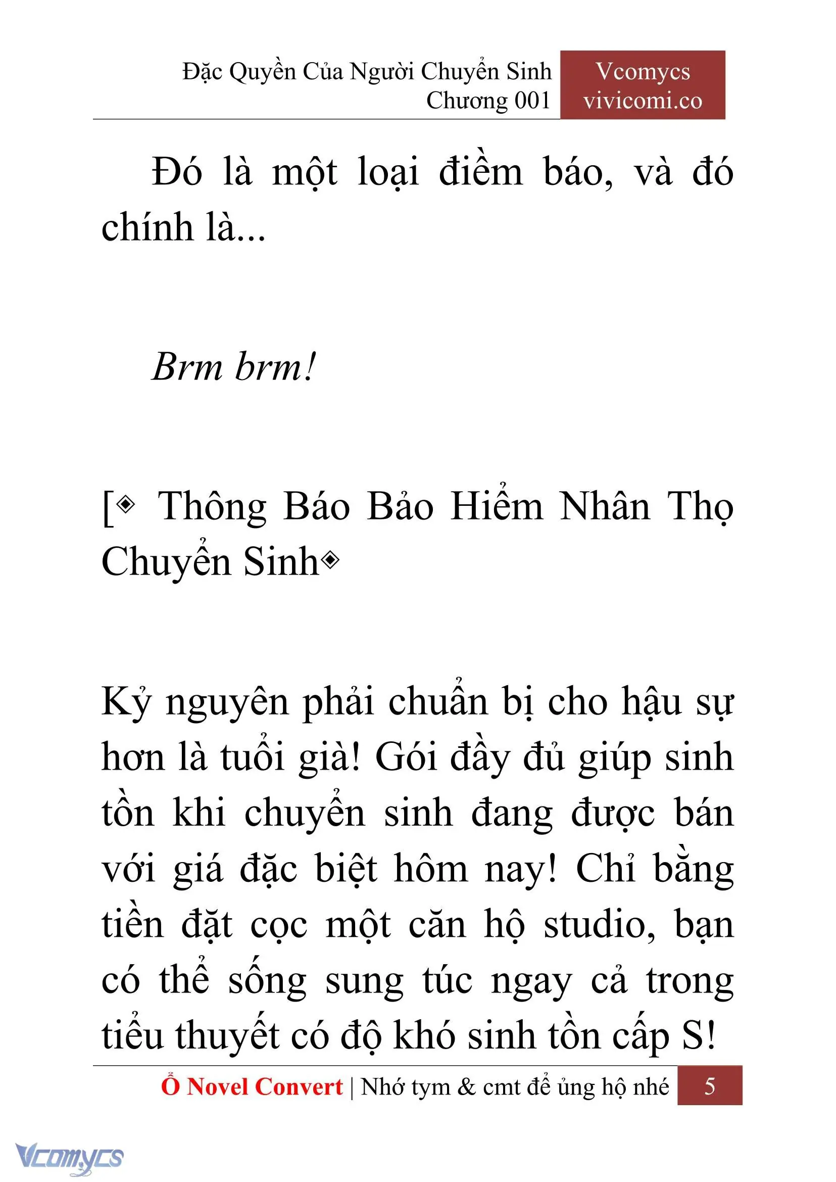 [Novel] Đặc Quyền Của Người Chuyển Sinh Chapter 1 - Trang 8