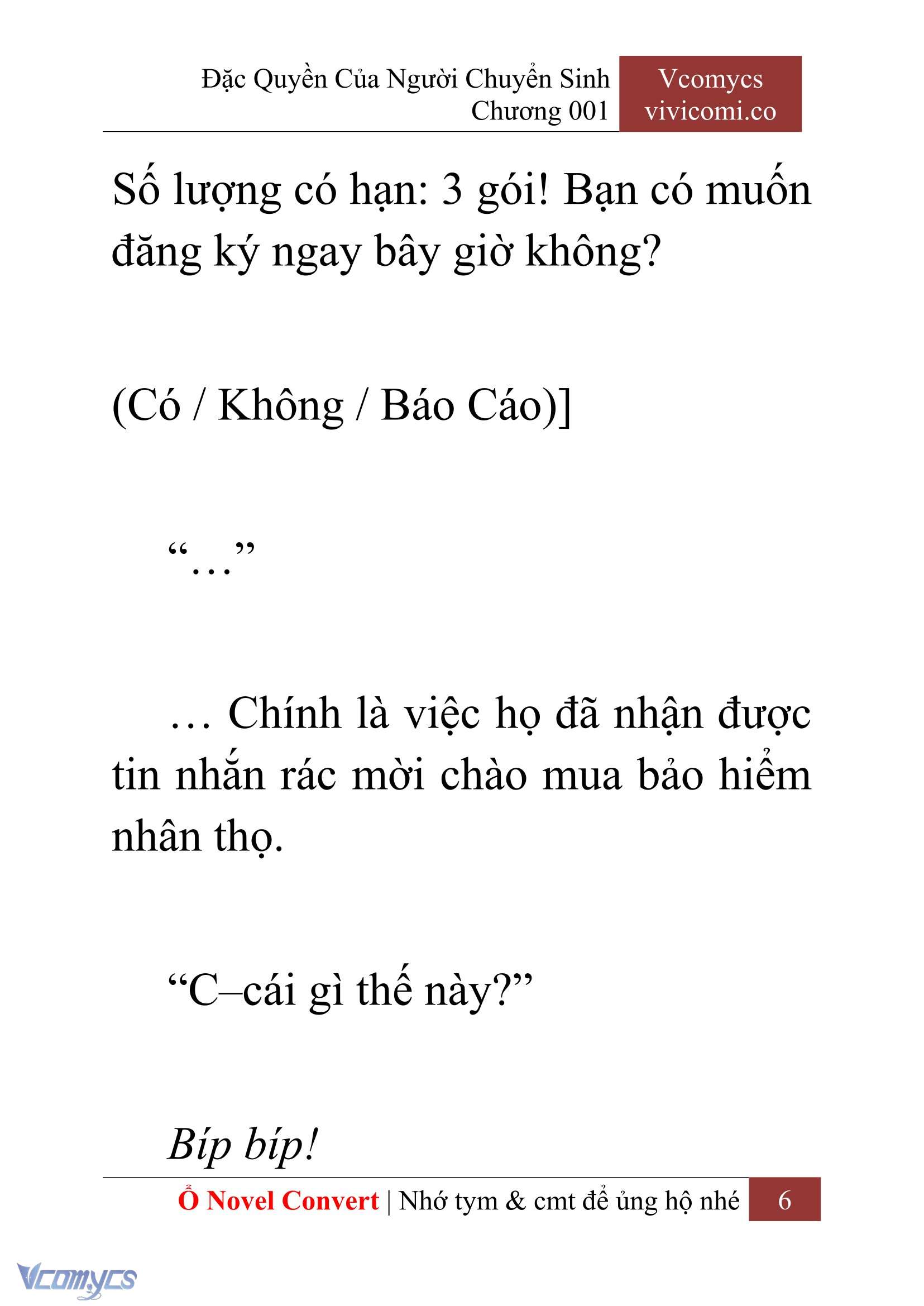 [Novel] Đặc Quyền Của Người Chuyển Sinh Chapter 1 - Trang 9