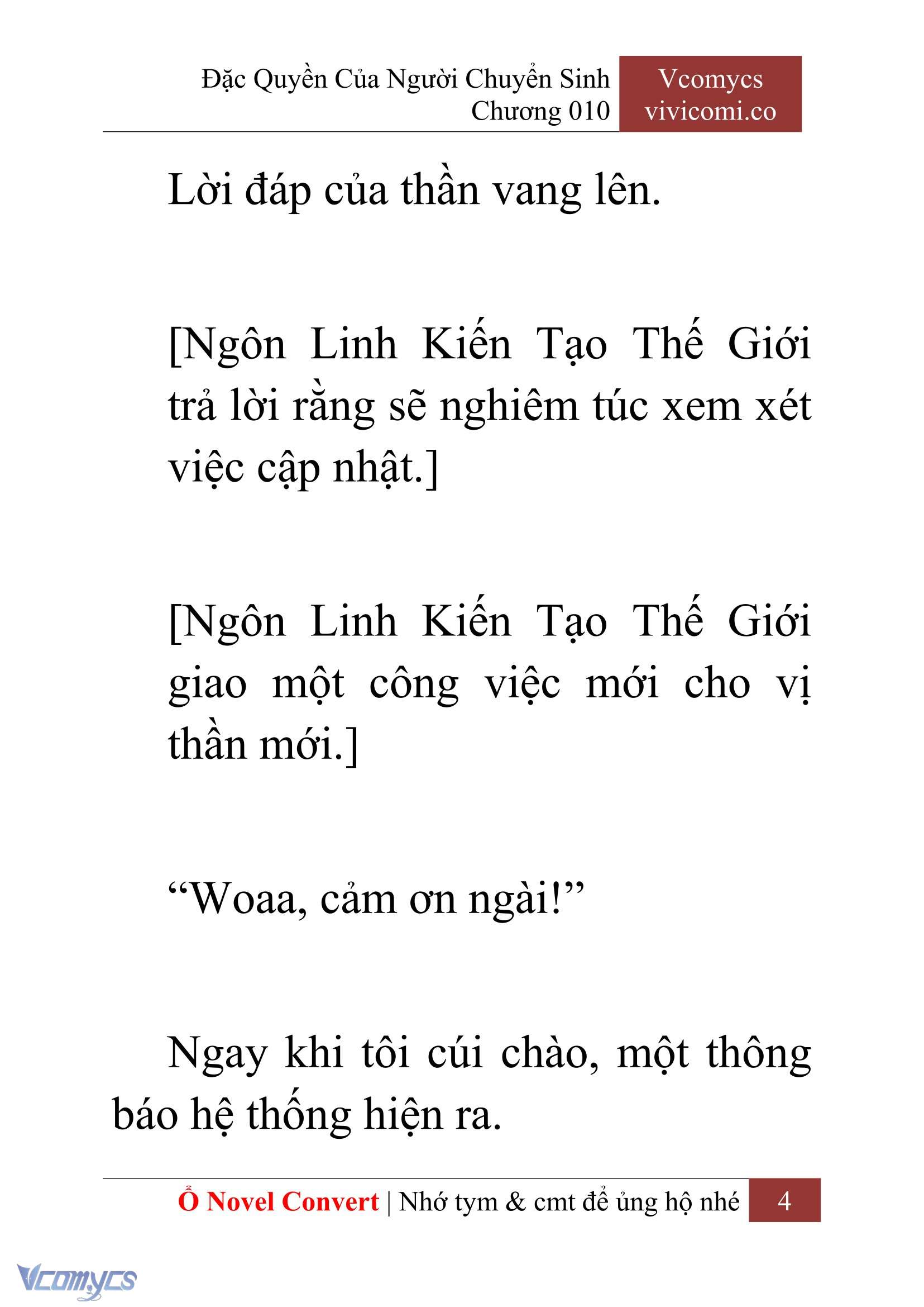 [Novel] Đặc Quyền Của Người Chuyển Sinh Chapter 10 - Trang 7