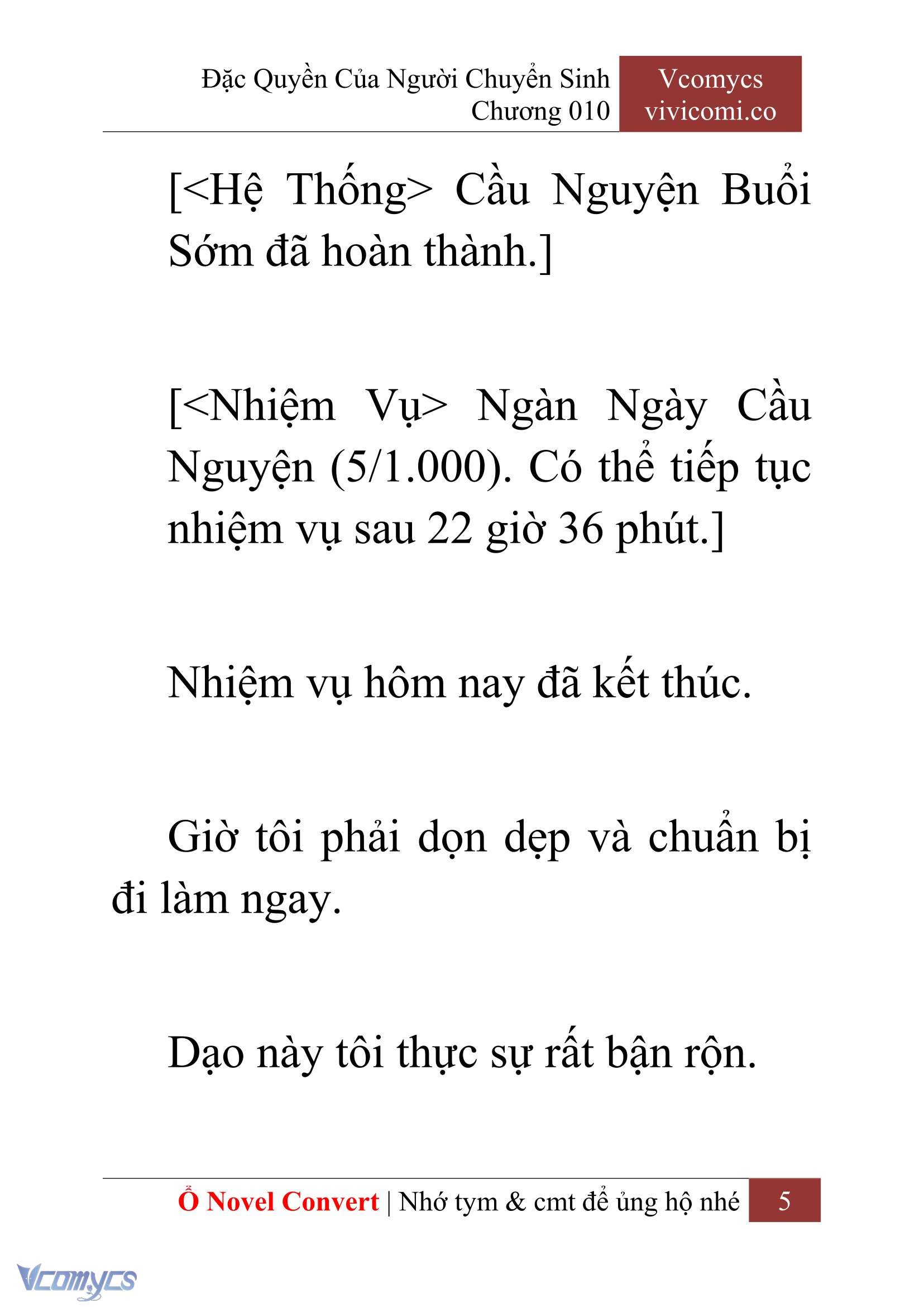 [Novel] Đặc Quyền Của Người Chuyển Sinh Chapter 10 - Trang 8