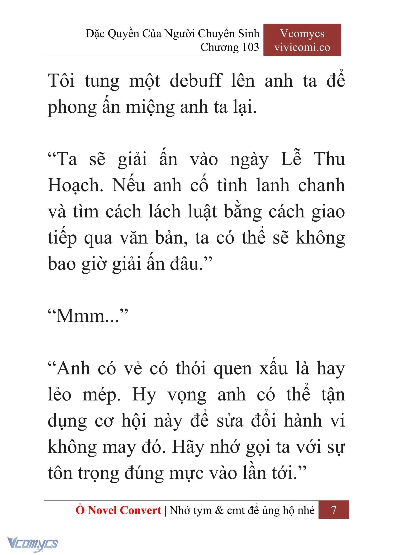 [Novel] Đặc Quyền Của Người Chuyển Sinh Chapter 103 - Trang 10