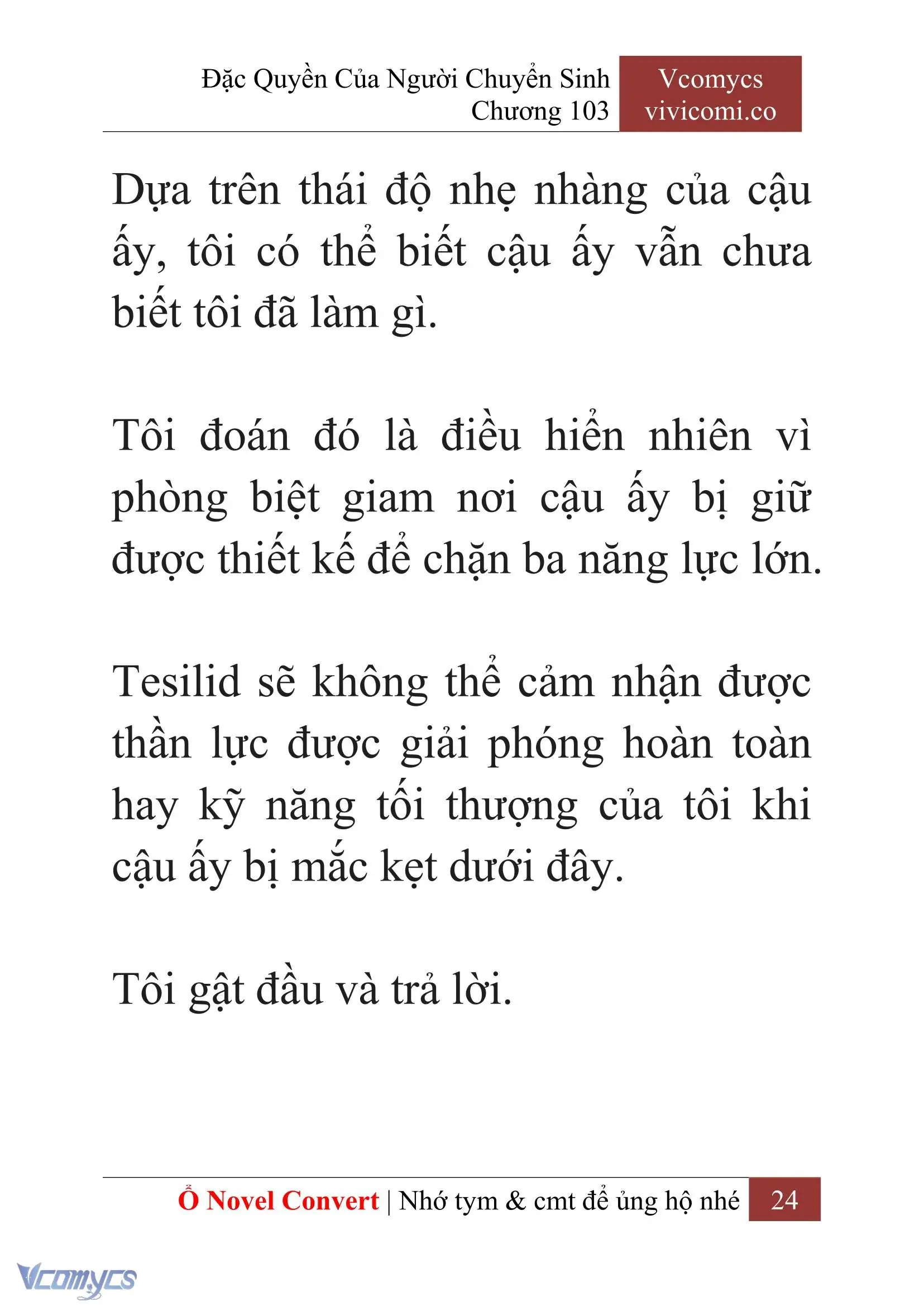 [Novel] Đặc Quyền Của Người Chuyển Sinh Chapter 103 - Trang 27