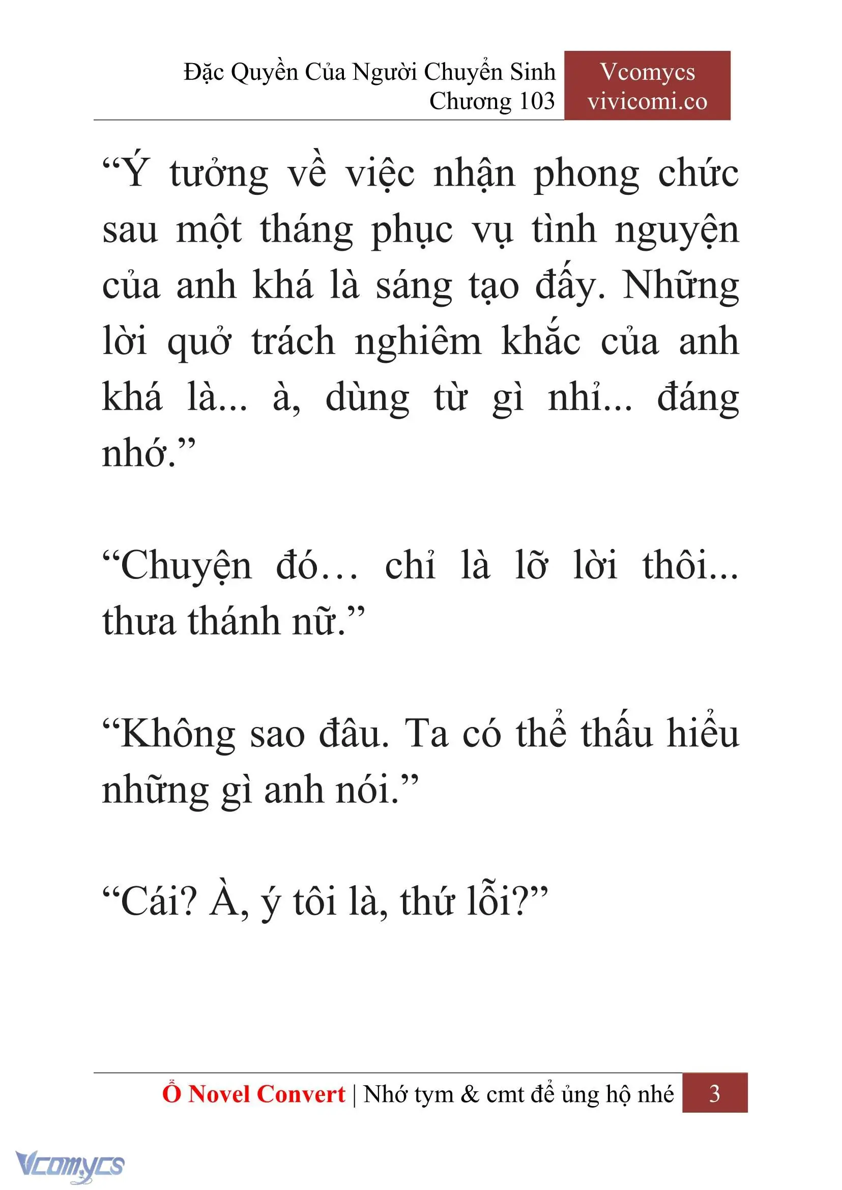 [Novel] Đặc Quyền Của Người Chuyển Sinh Chapter 103 - Trang 6