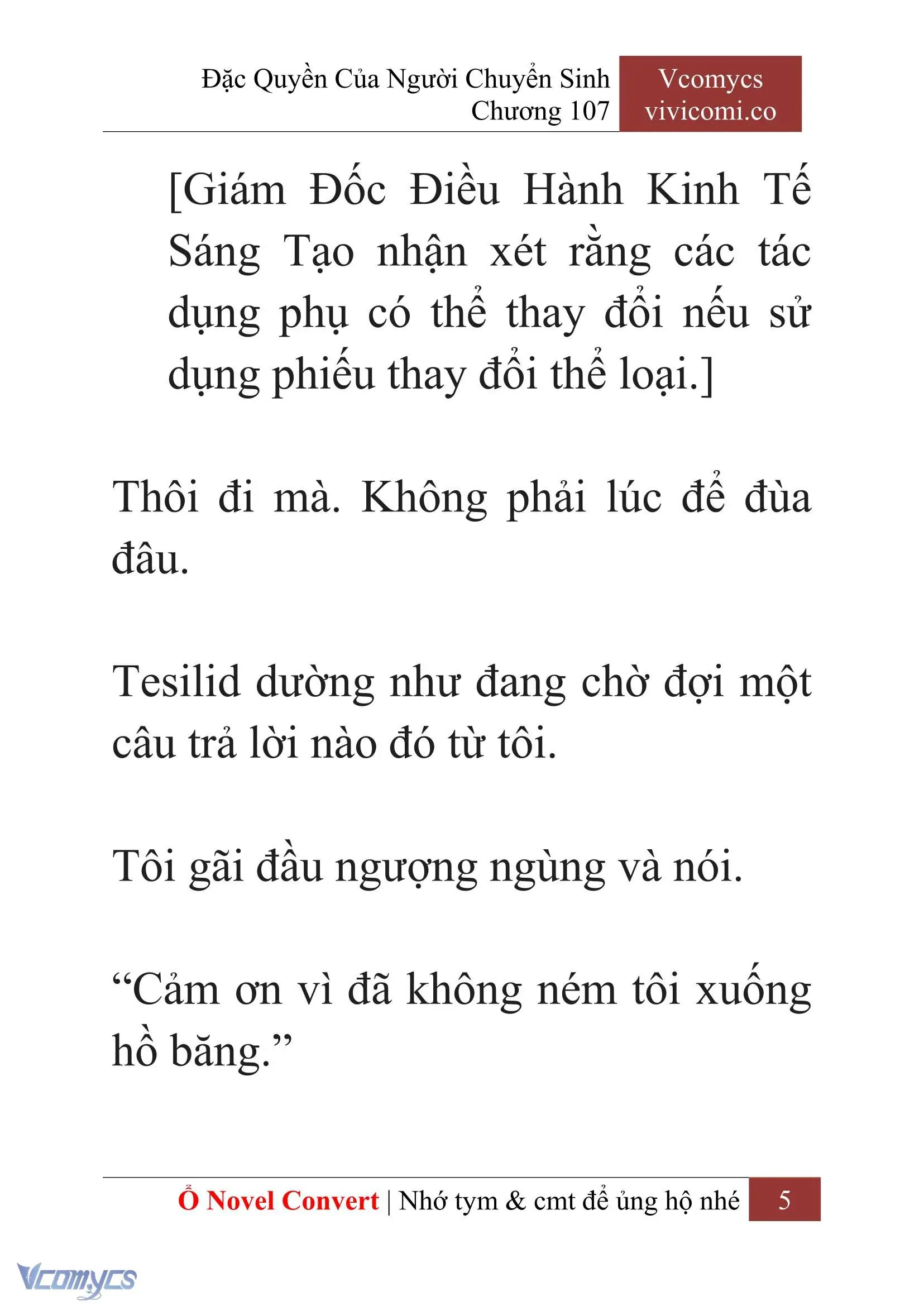 [Novel] Đặc Quyền Của Người Chuyển Sinh Chapter 107 - Trang 8