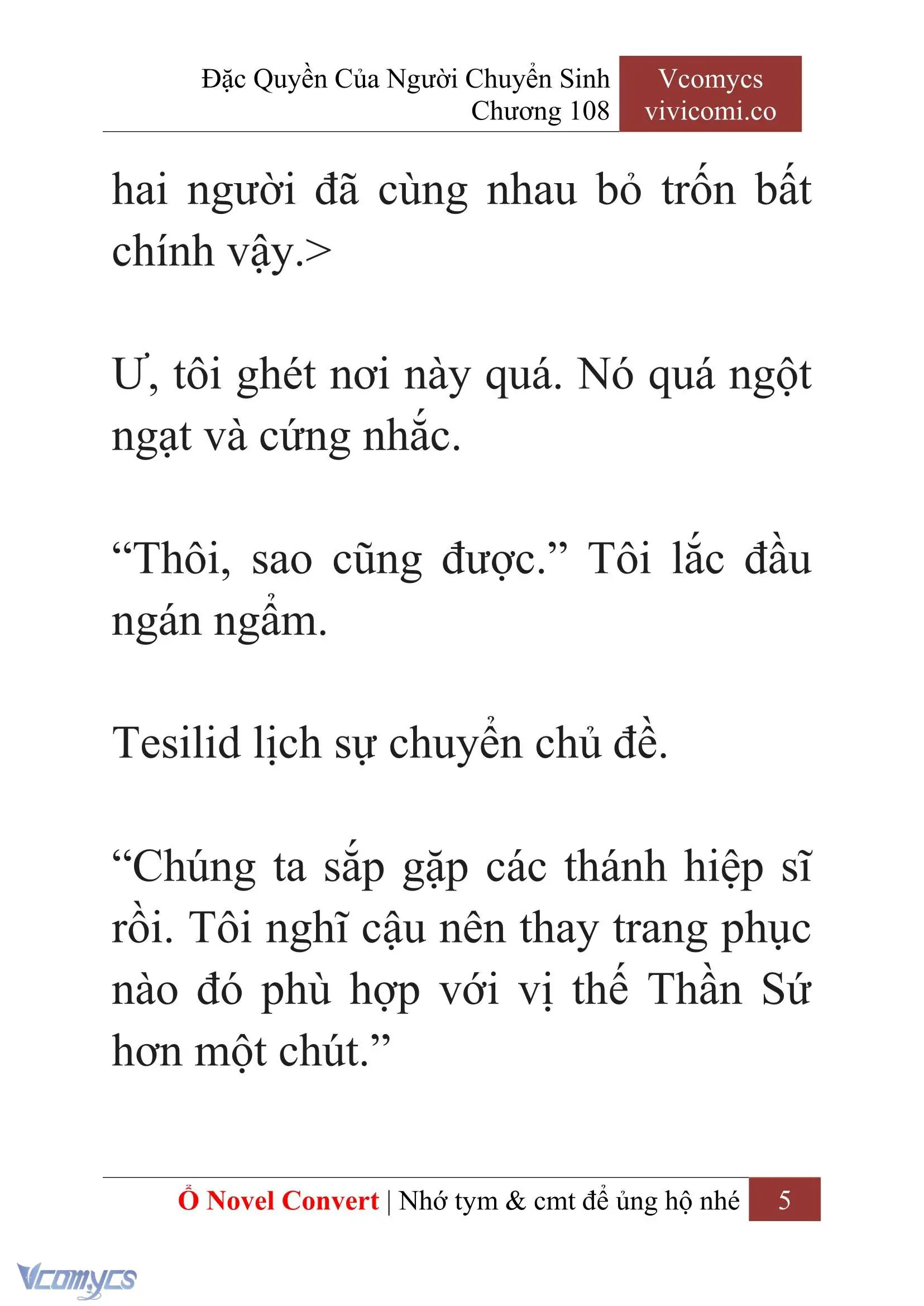 [Novel] Đặc Quyền Của Người Chuyển Sinh Chapter 108 - Trang 8