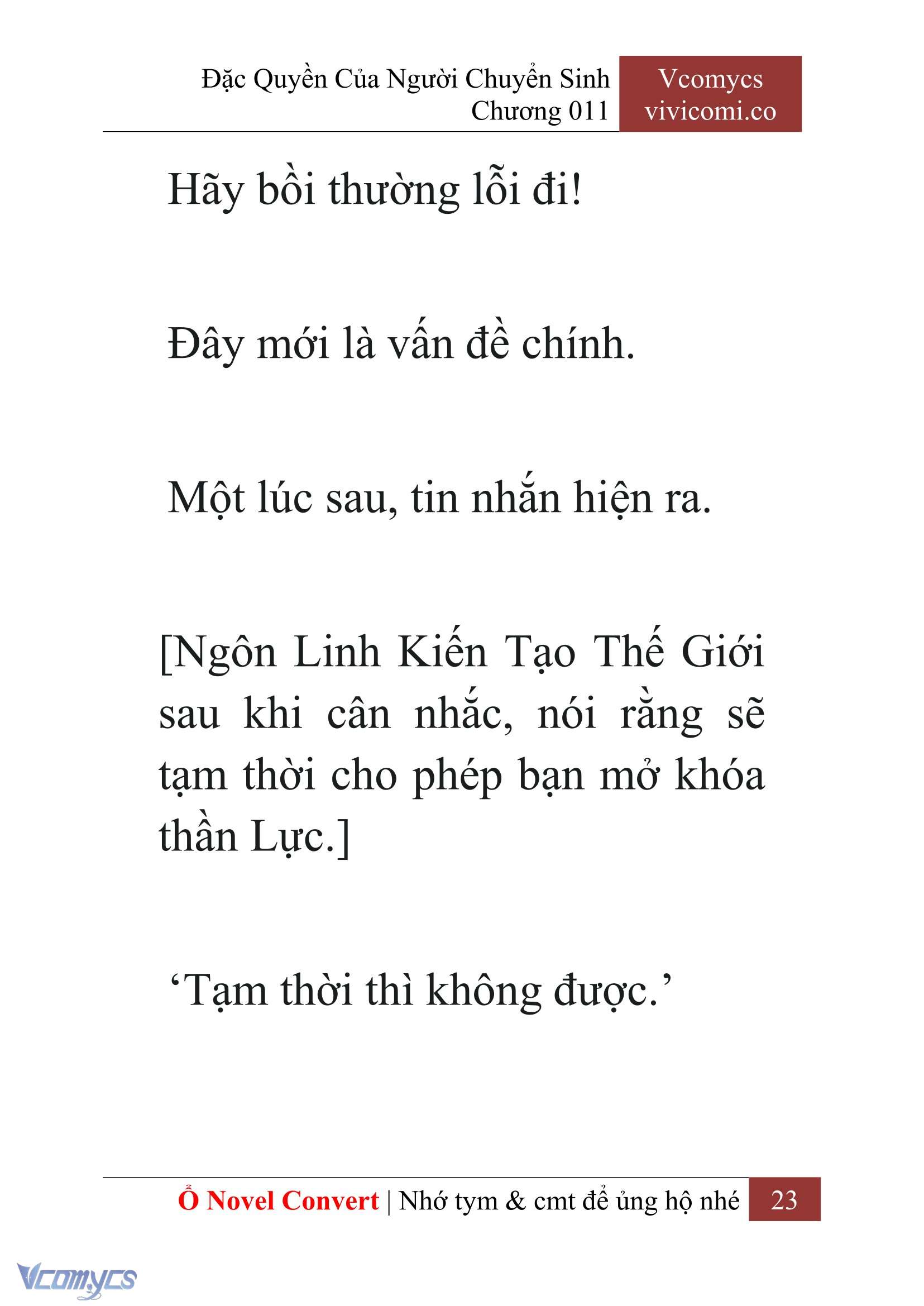 [Novel] Đặc Quyền Của Người Chuyển Sinh Chapter 11 - Trang 25