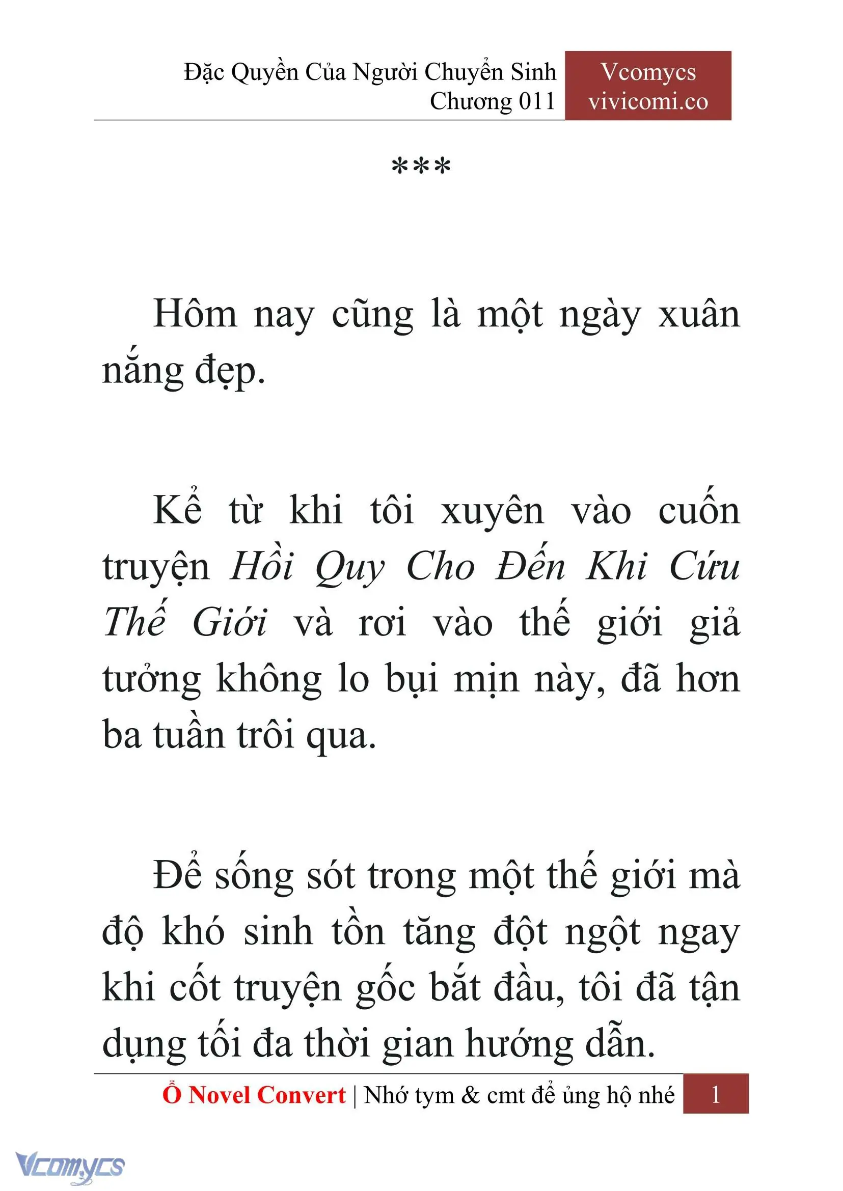 [Novel] Đặc Quyền Của Người Chuyển Sinh Chapter 11 - Trang 4