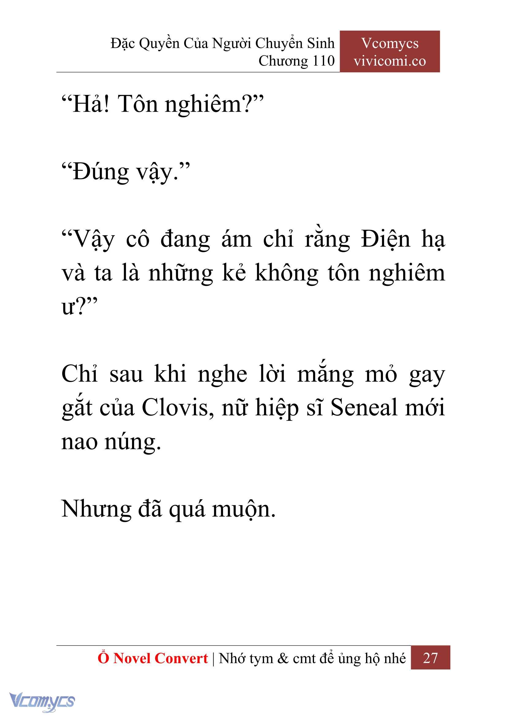 [Novel] Đặc Quyền Của Người Chuyển Sinh Chapter 110 - Trang 30