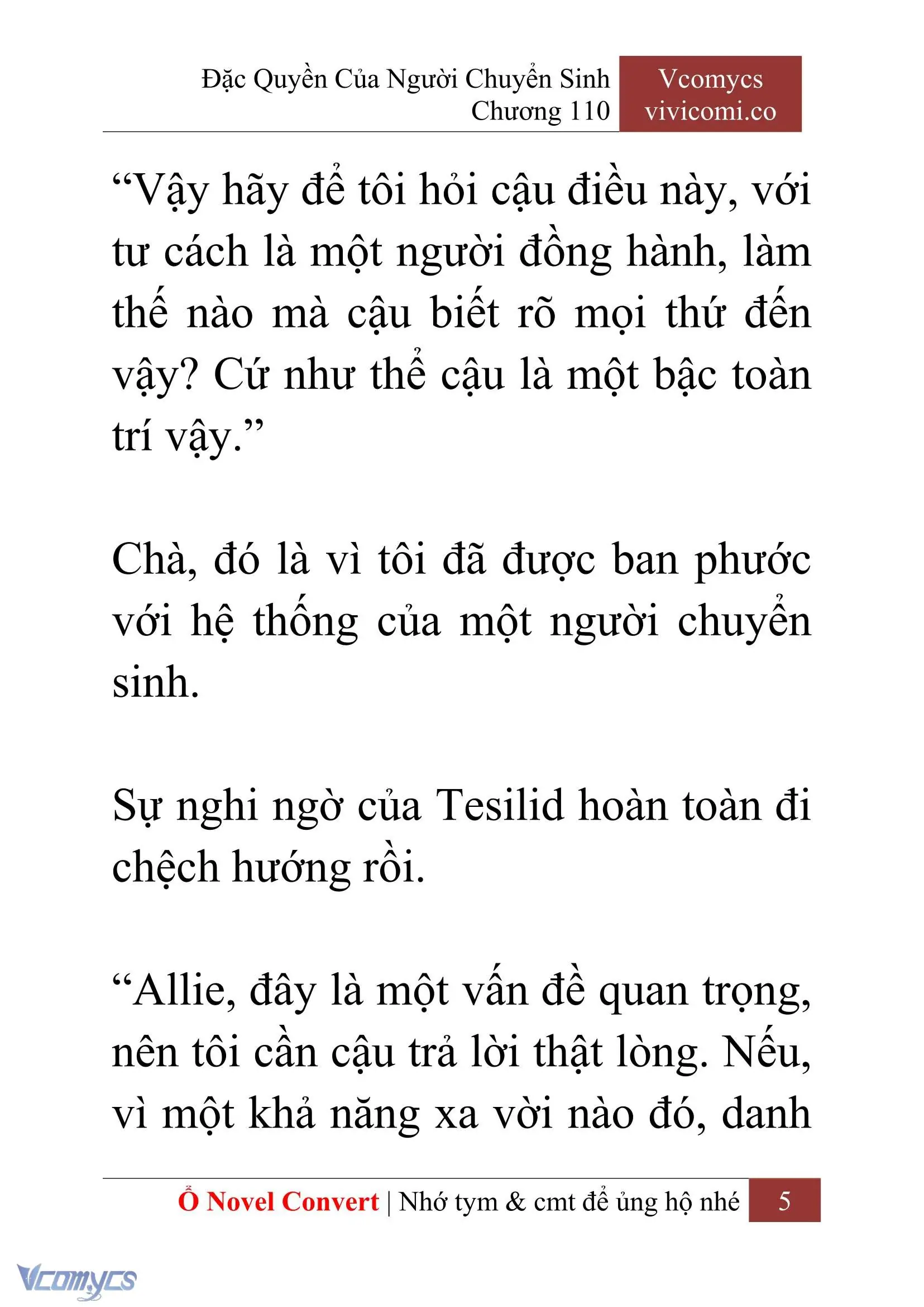 [Novel] Đặc Quyền Của Người Chuyển Sinh Chapter 110 - Trang 8