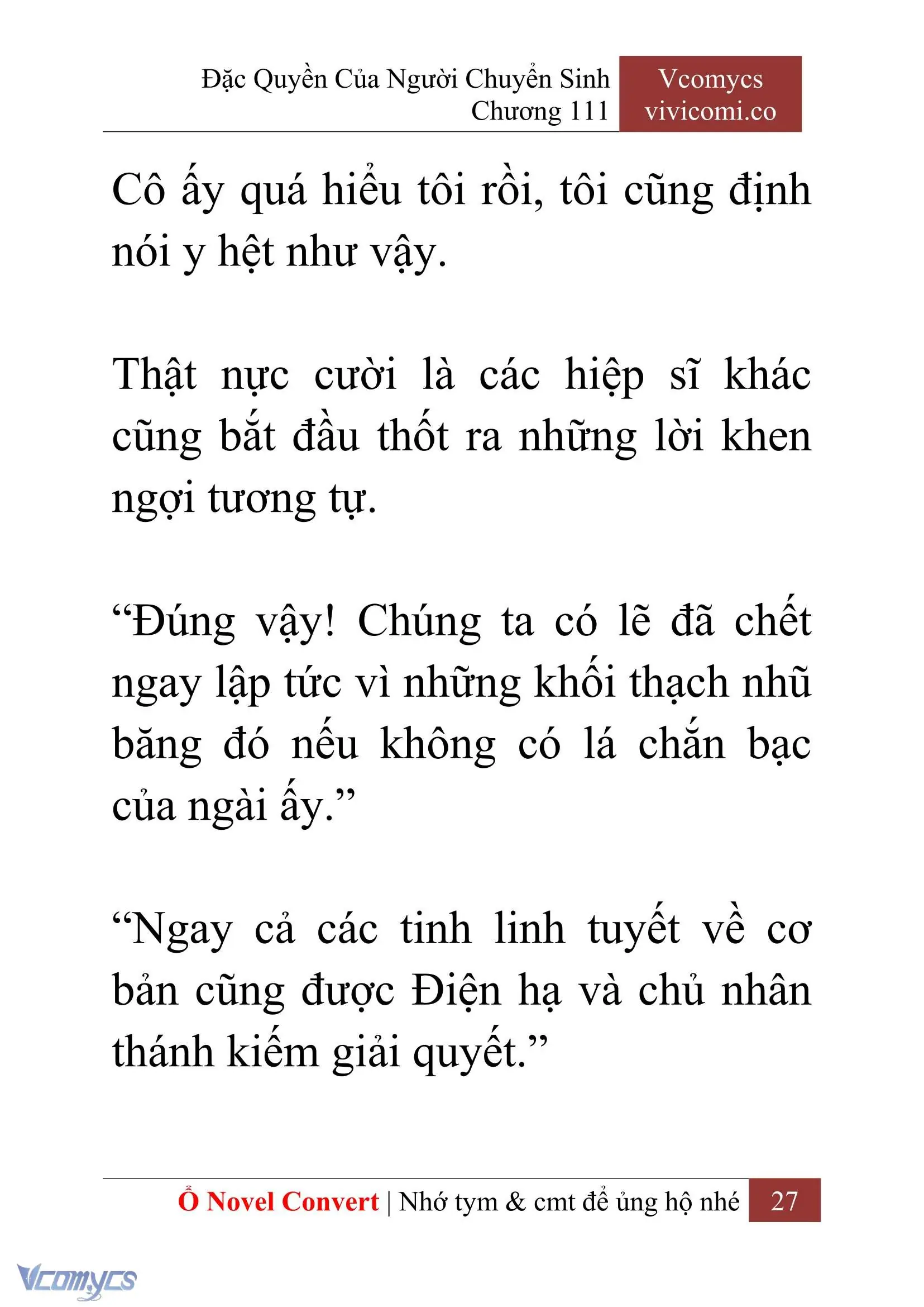 [Novel] Đặc Quyền Của Người Chuyển Sinh Chapter 111 - Trang 30
