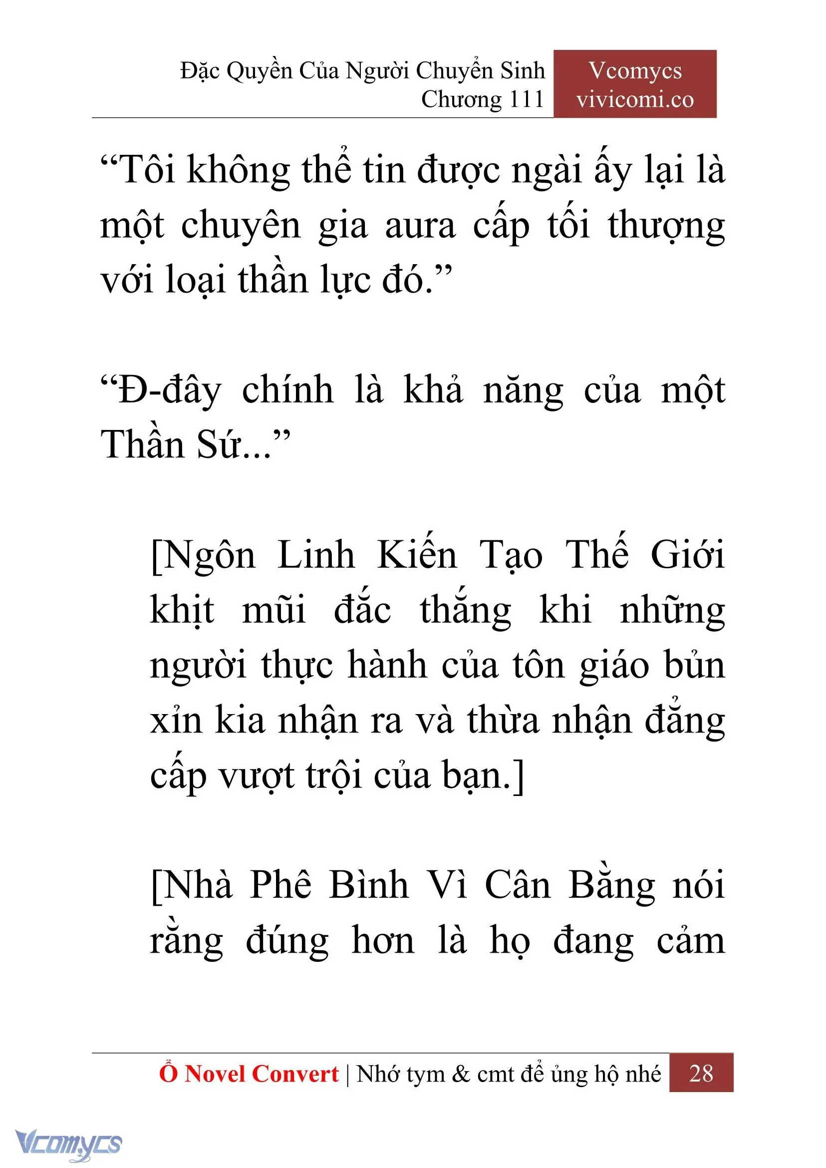 [Novel] Đặc Quyền Của Người Chuyển Sinh Chapter 111 - Trang 31