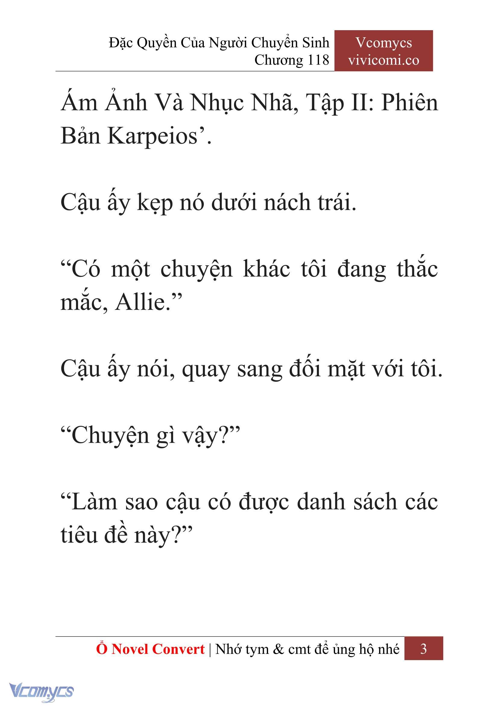 [Novel] Đặc Quyền Của Người Chuyển Sinh Chapter 118 - Trang 6