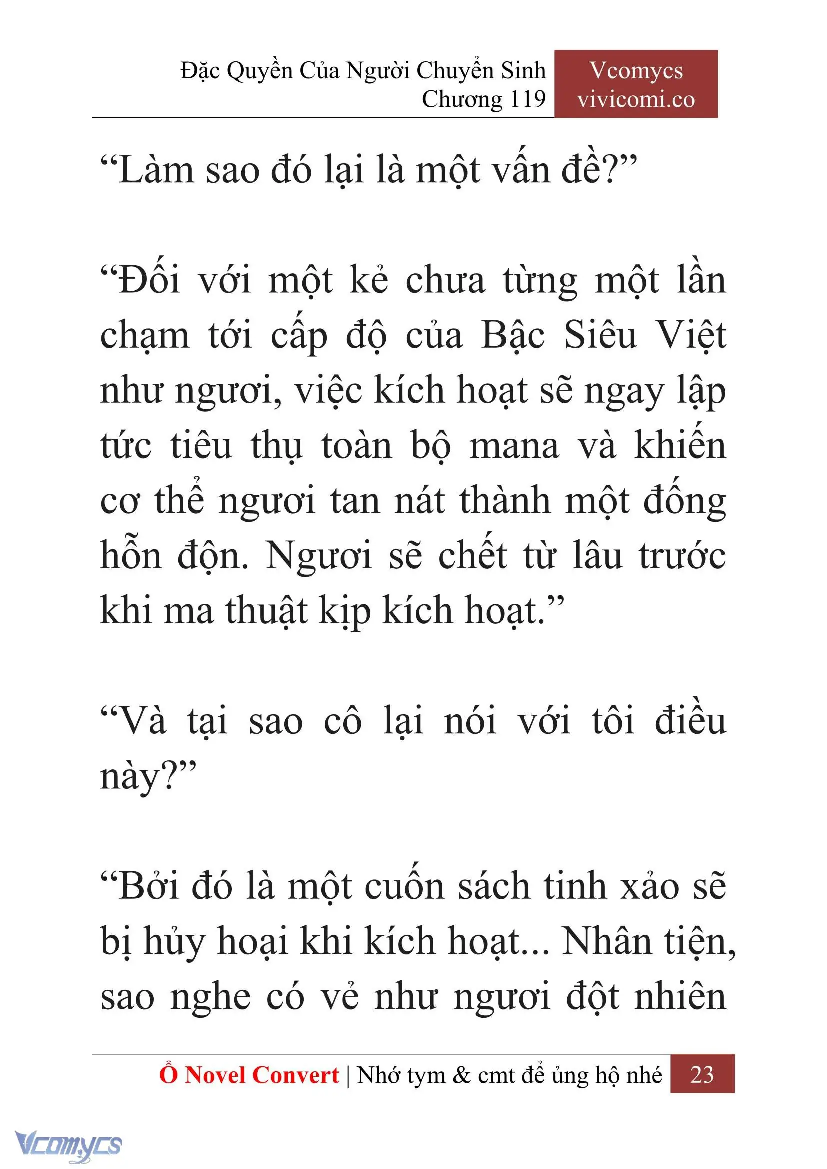 [Novel] Đặc Quyền Của Người Chuyển Sinh Chapter 119 - Trang 25