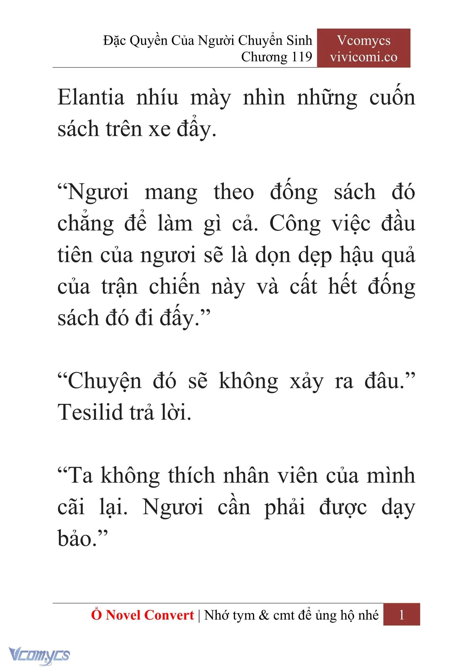 [Novel] Đặc Quyền Của Người Chuyển Sinh Chapter 119 - Trang 3