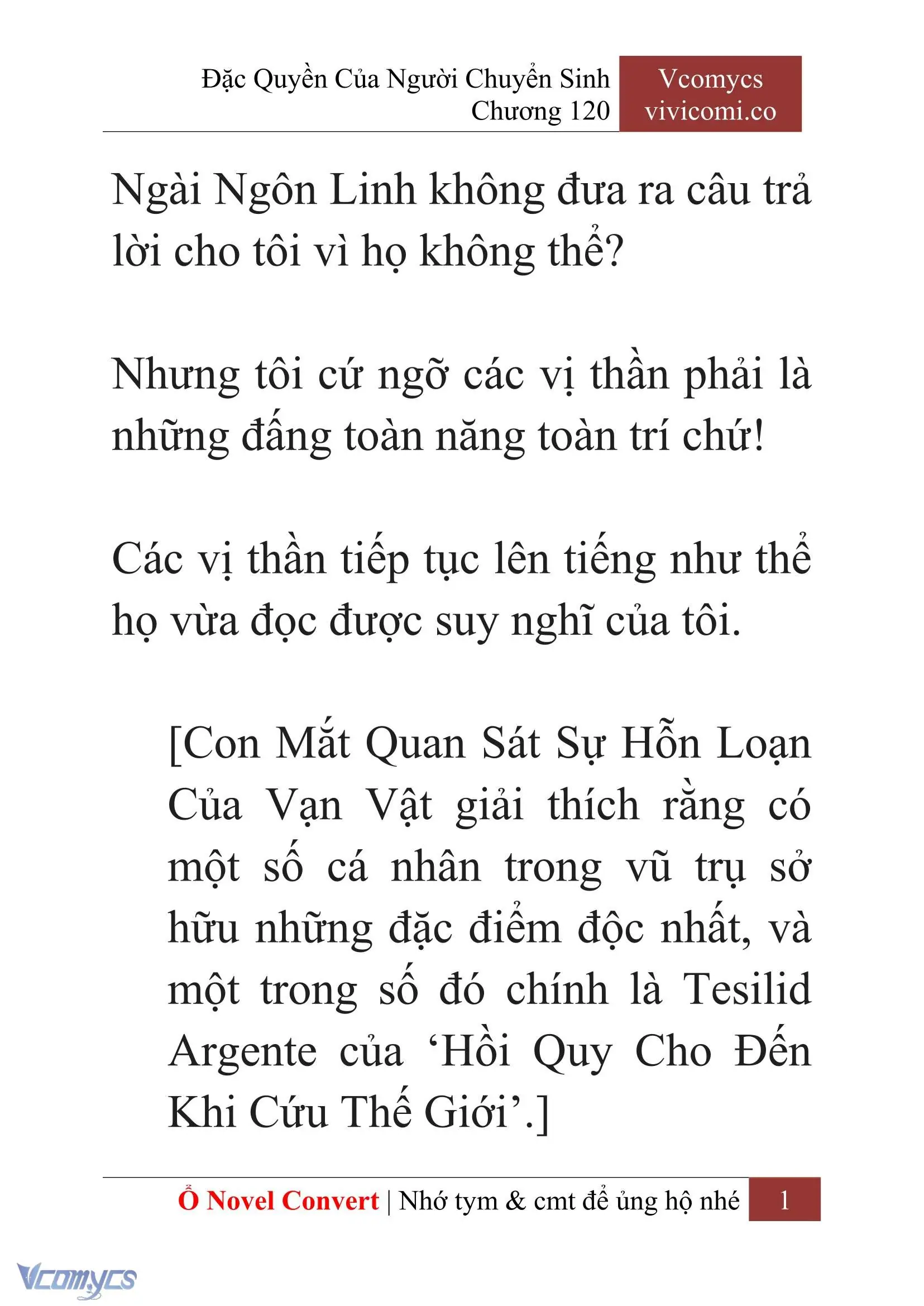 [Novel] Đặc Quyền Của Người Chuyển Sinh Chapter 120 - Trang 4
