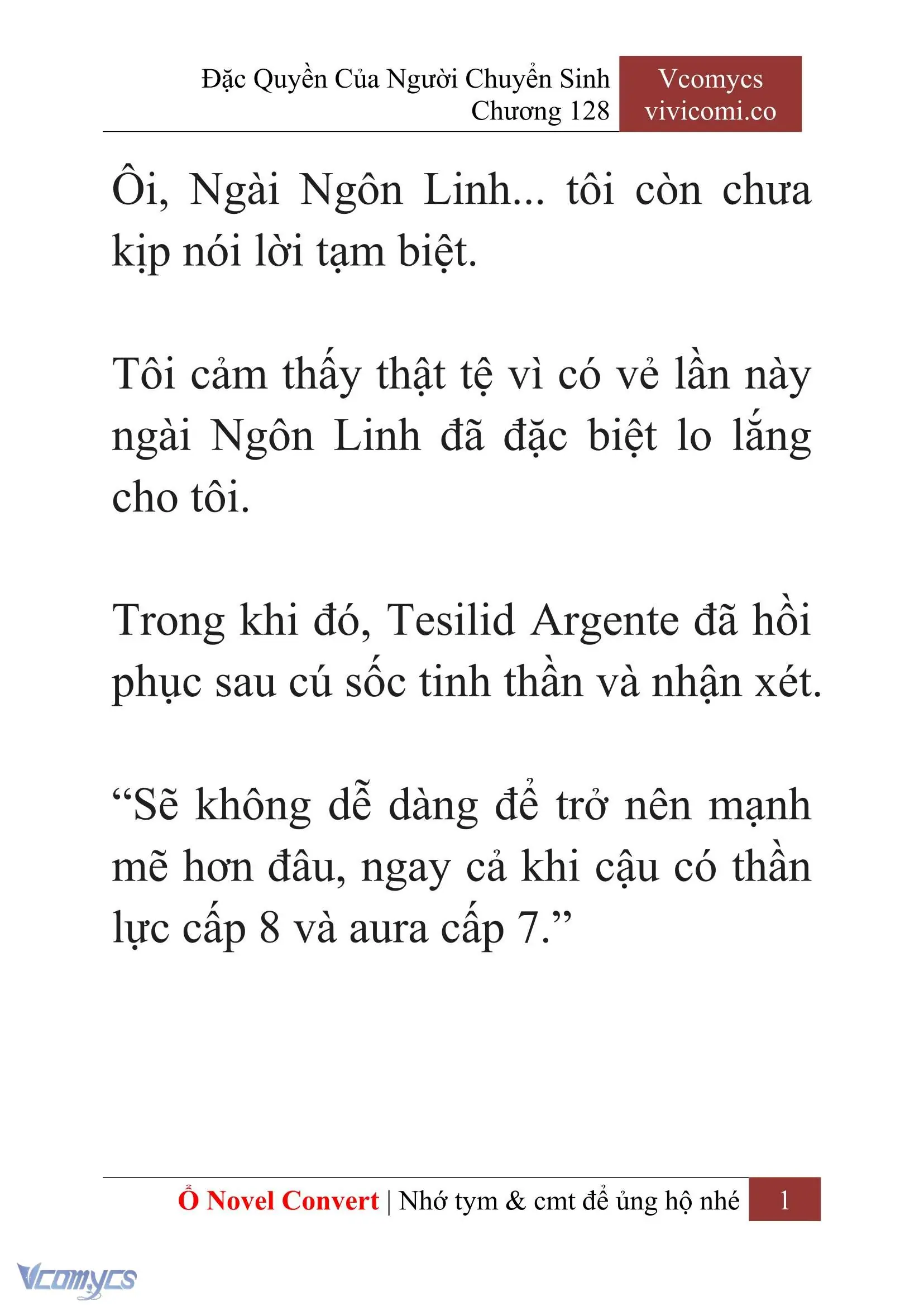 [Novel] Đặc Quyền Của Người Chuyển Sinh Chapter 128 - Trang 4