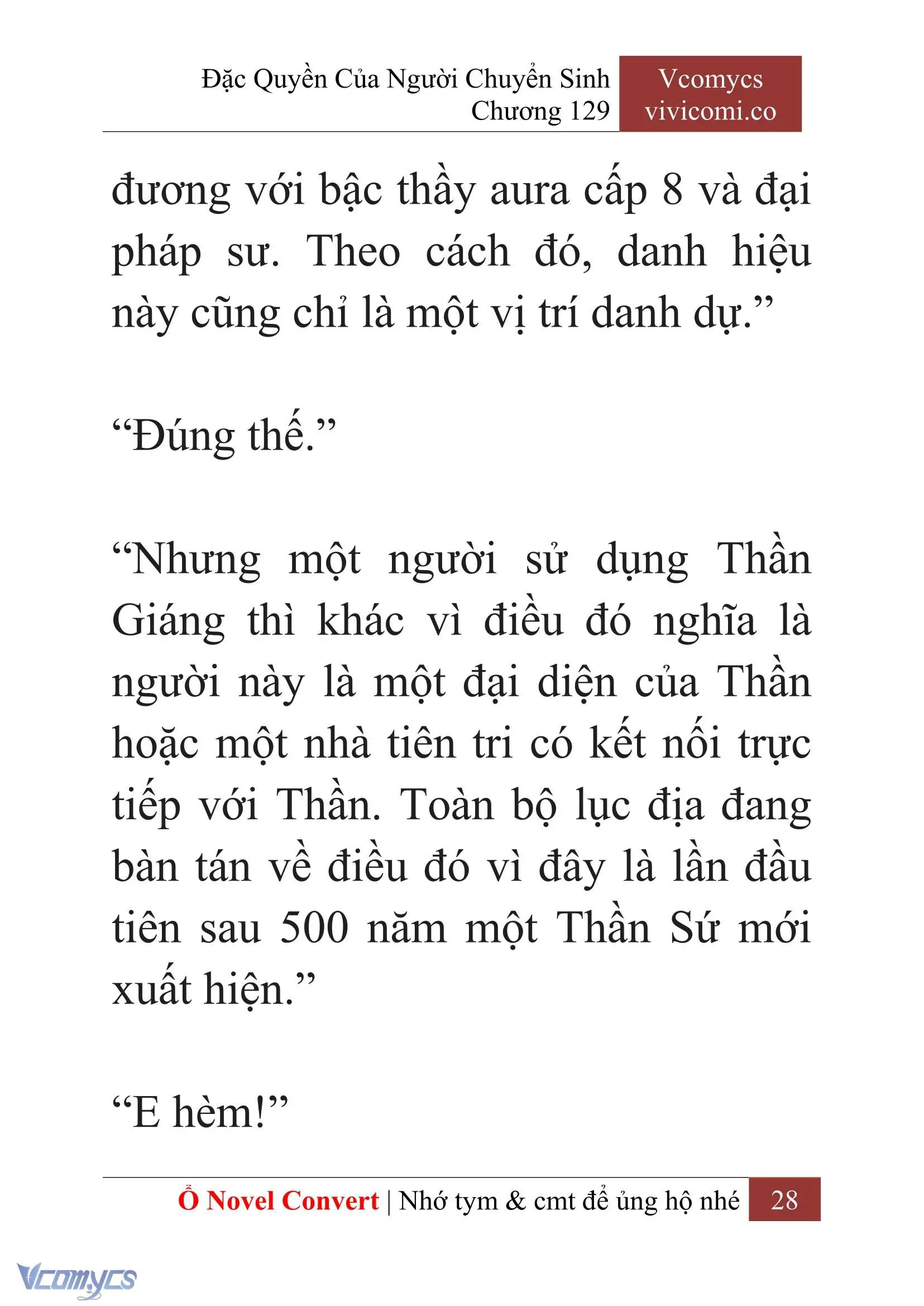 [Novel] Đặc Quyền Của Người Chuyển Sinh Chapter 129 - Trang 31