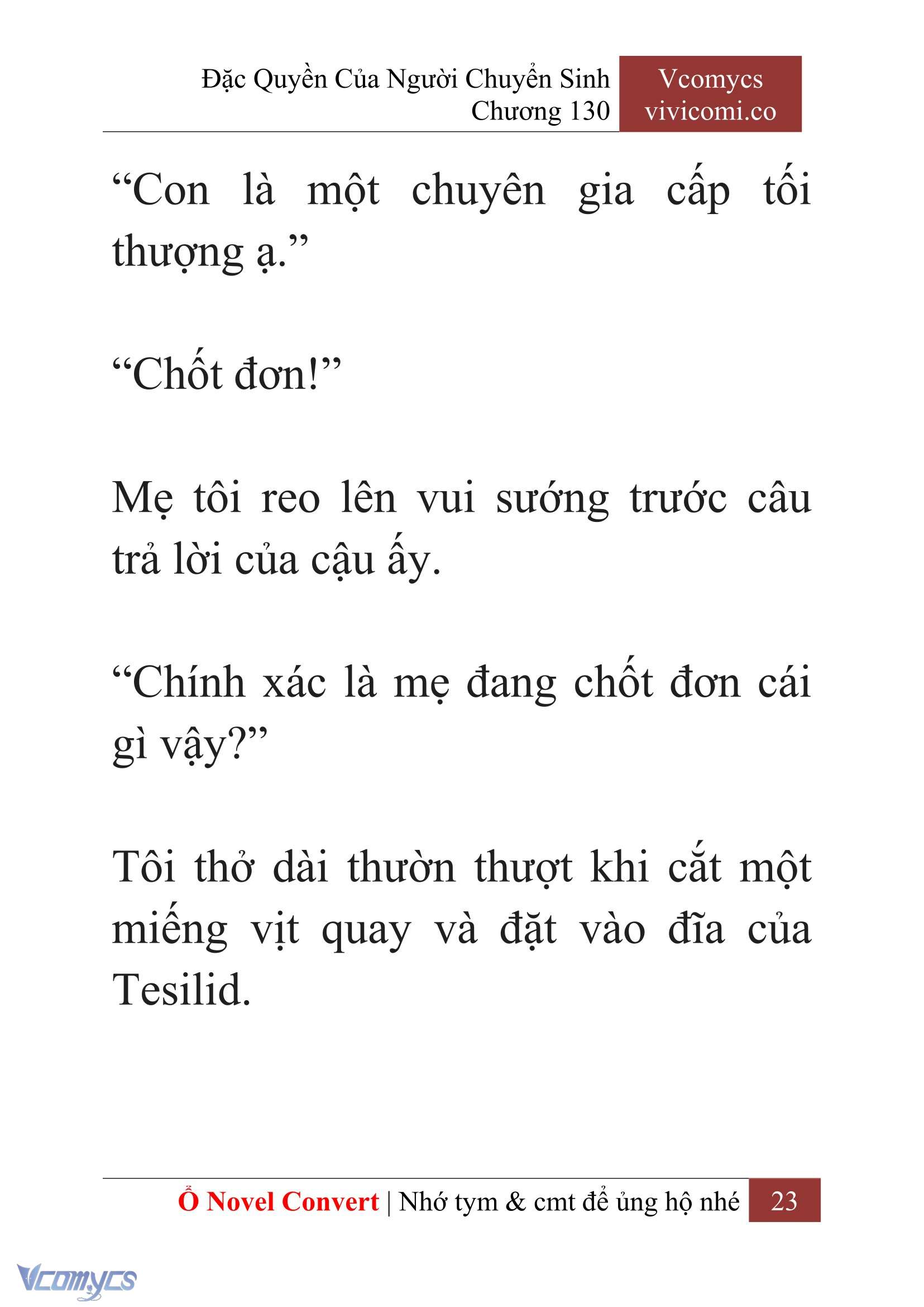 [Novel] Đặc Quyền Của Người Chuyển Sinh Chapter 130 - Trang 26