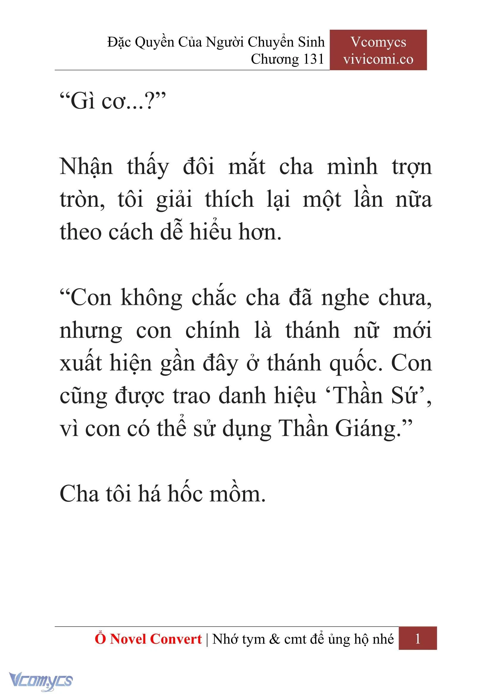 [Novel] Đặc Quyền Của Người Chuyển Sinh Chapter 131 - Trang 4