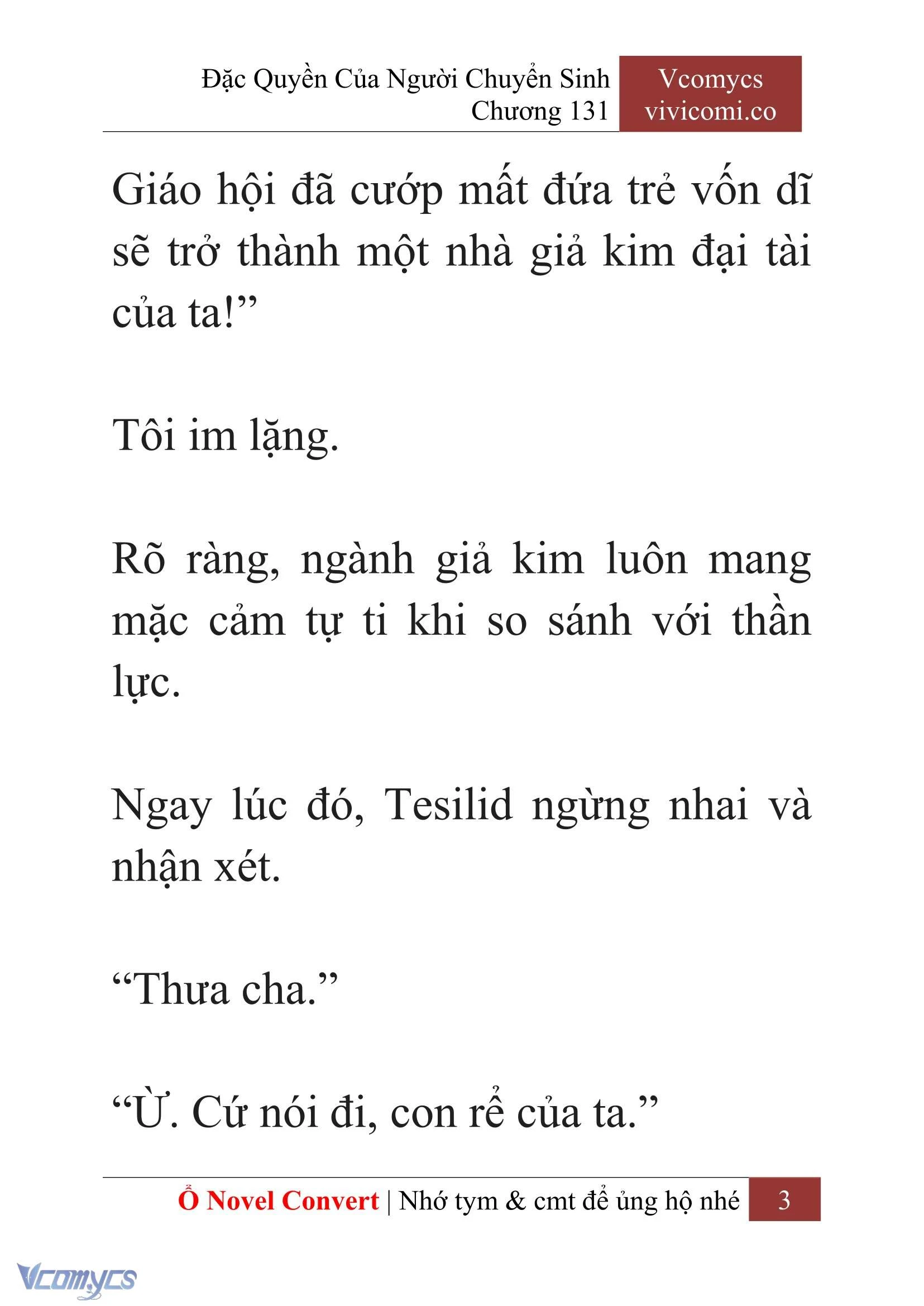 [Novel] Đặc Quyền Của Người Chuyển Sinh Chapter 131 - Trang 6