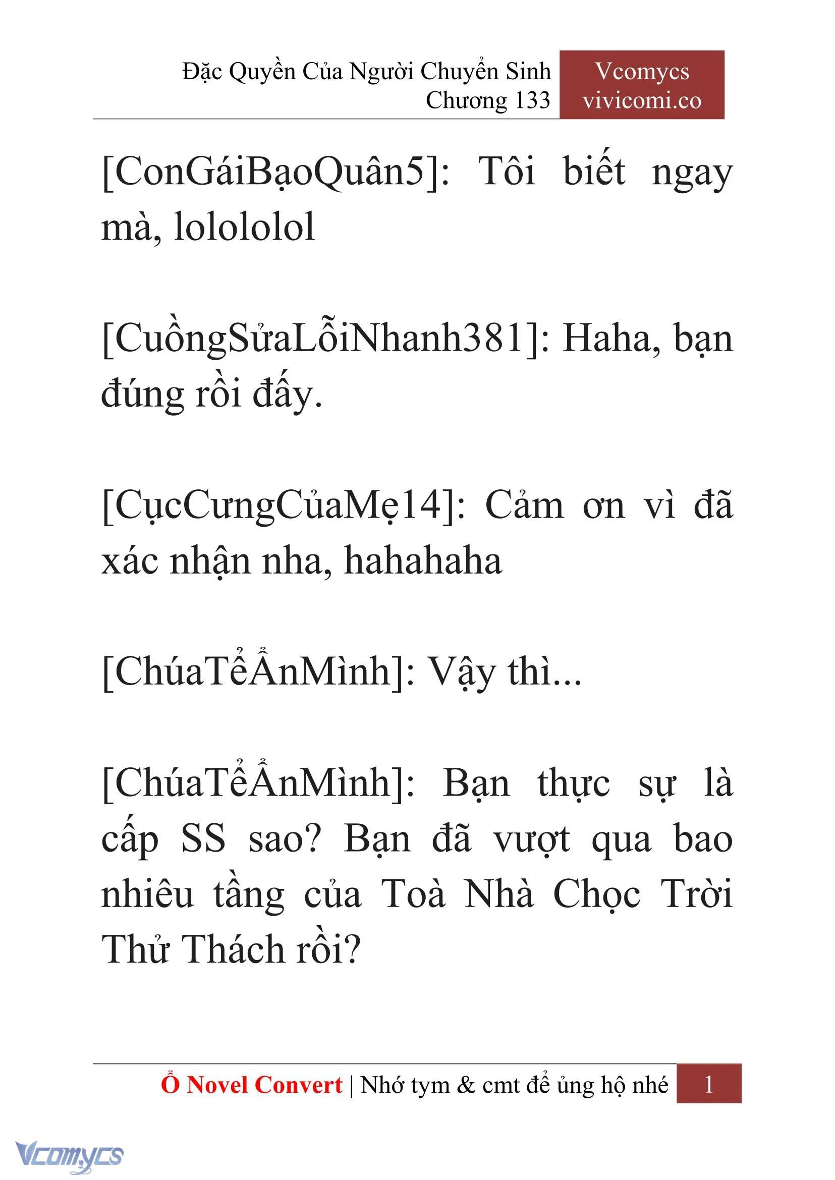 [Novel] Đặc Quyền Của Người Chuyển Sinh Chapter 133 - Trang 4
