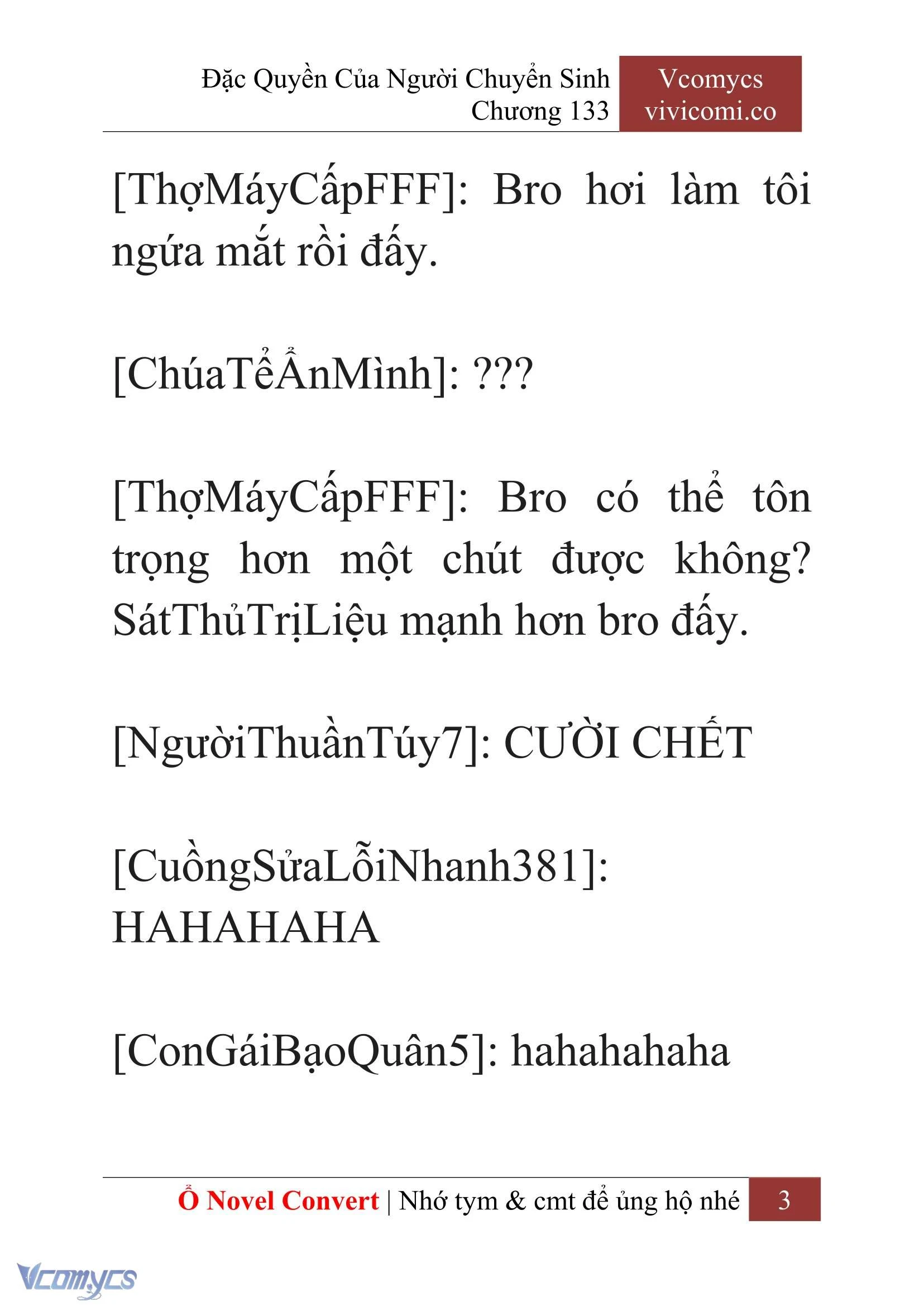 [Novel] Đặc Quyền Của Người Chuyển Sinh Chapter 133 - Trang 6