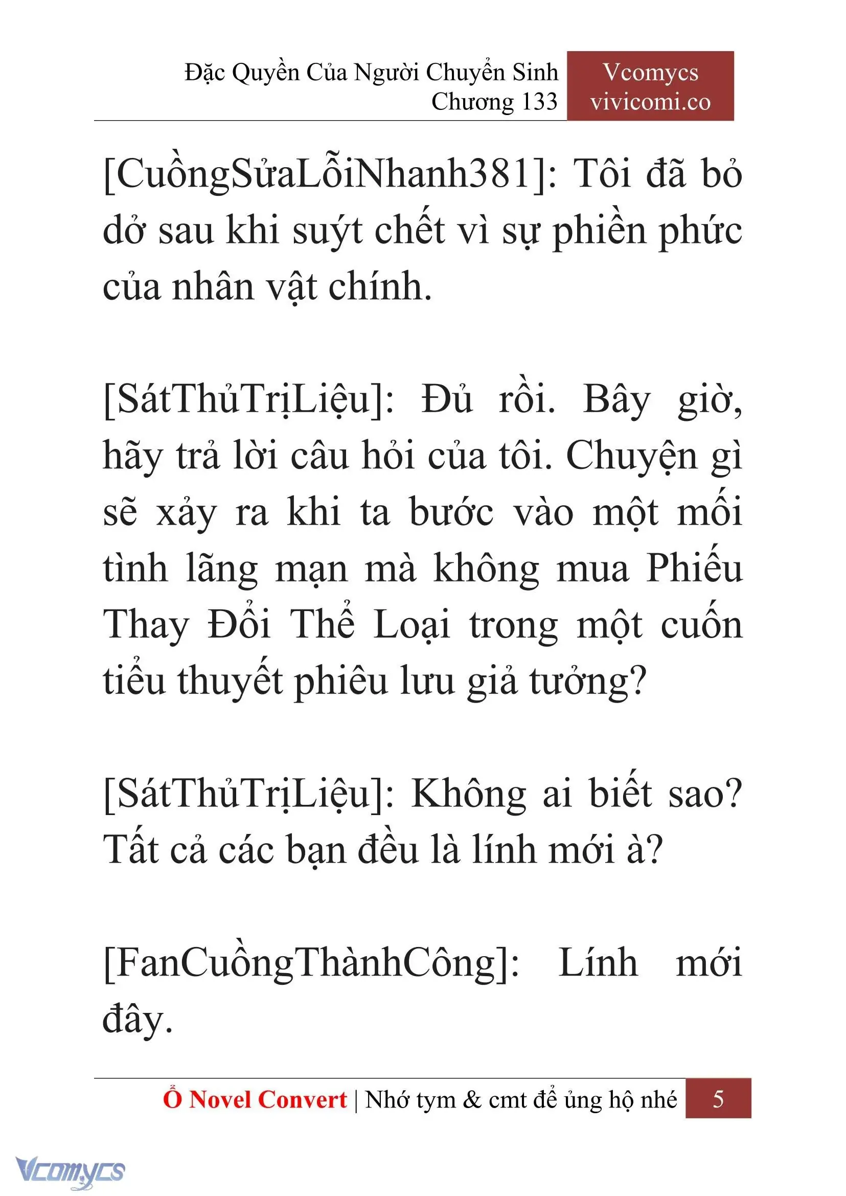 [Novel] Đặc Quyền Của Người Chuyển Sinh Chapter 133 - Trang 8
