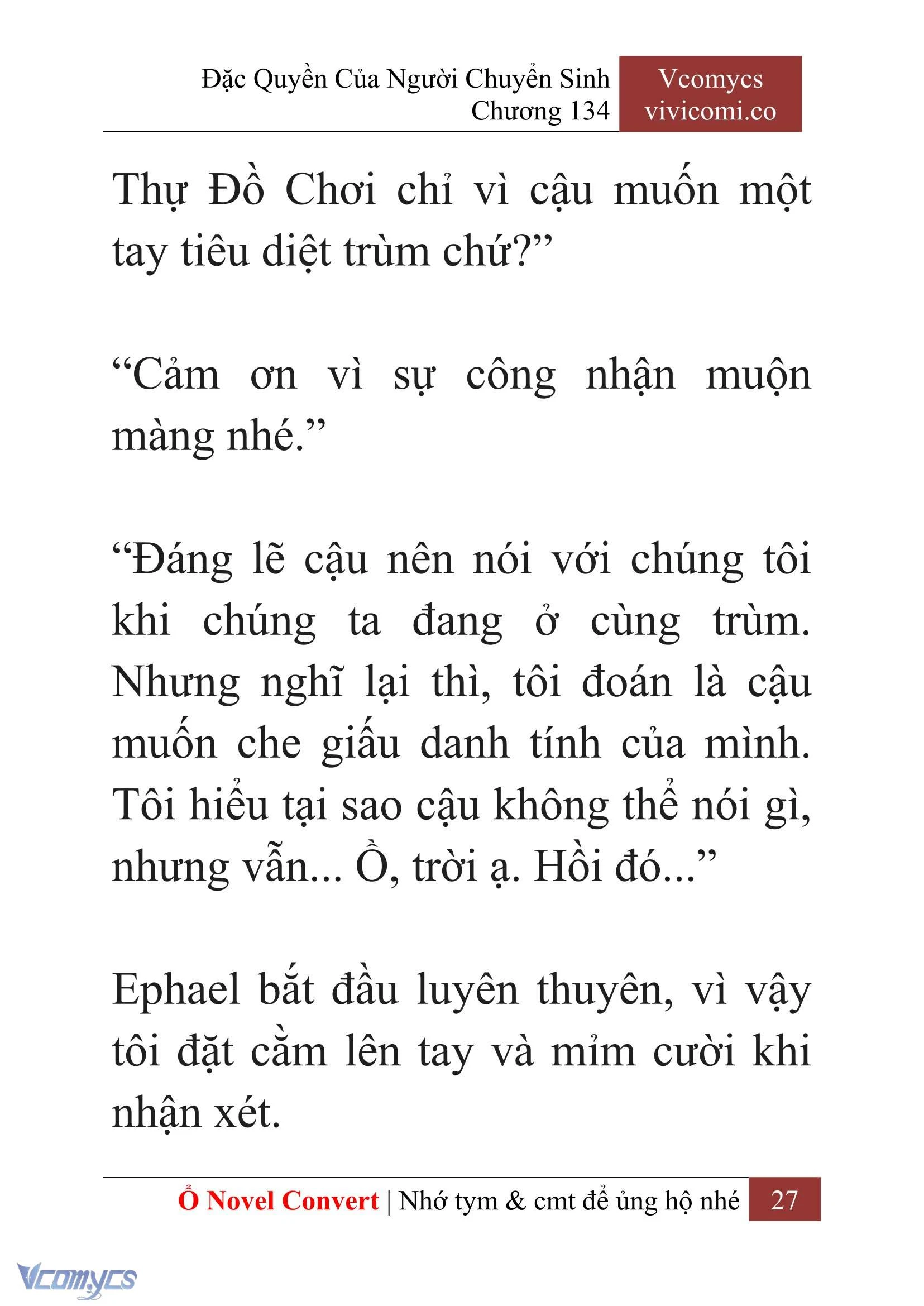 [Novel] Đặc Quyền Của Người Chuyển Sinh Chapter 134 - Trang 30