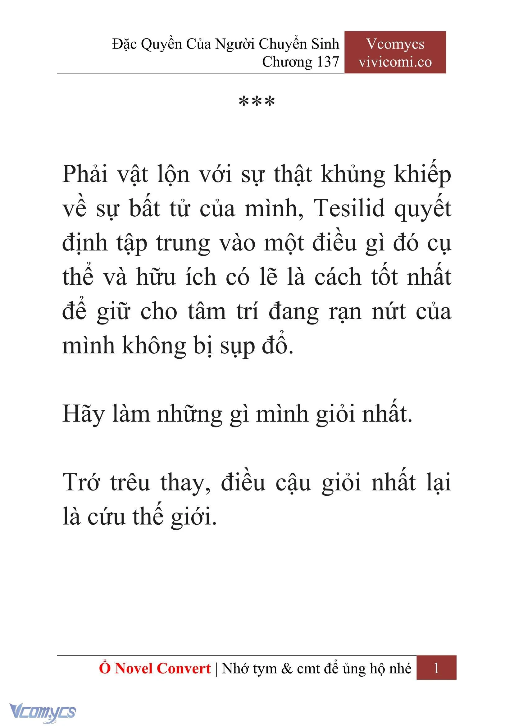 [Novel] Đặc Quyền Của Người Chuyển Sinh Chapter 137 - Trang 4