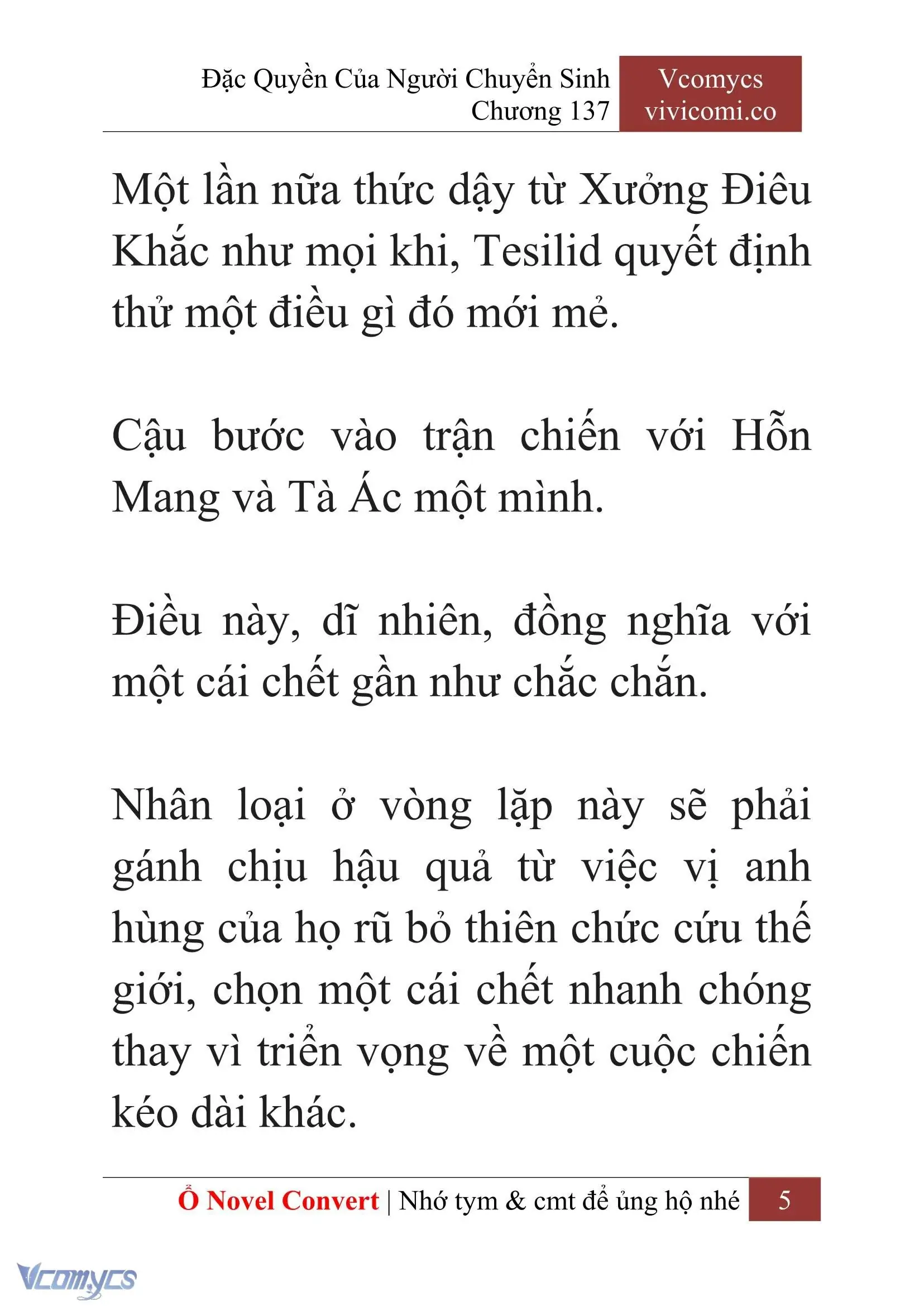 [Novel] Đặc Quyền Của Người Chuyển Sinh Chapter 137 - Trang 8
