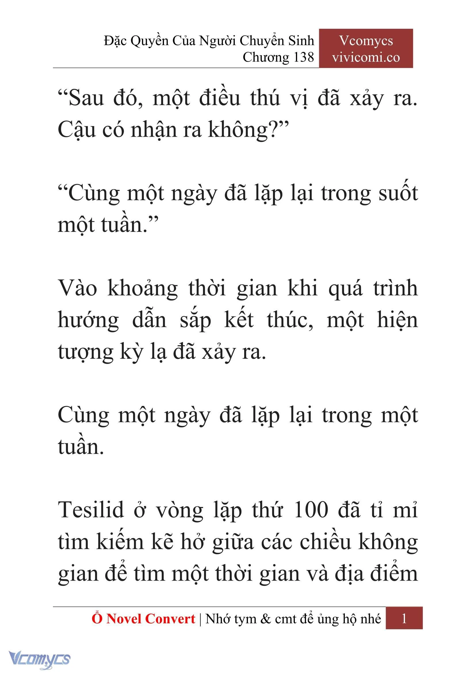 [Novel] Đặc Quyền Của Người Chuyển Sinh Chapter 138 - Trang 4