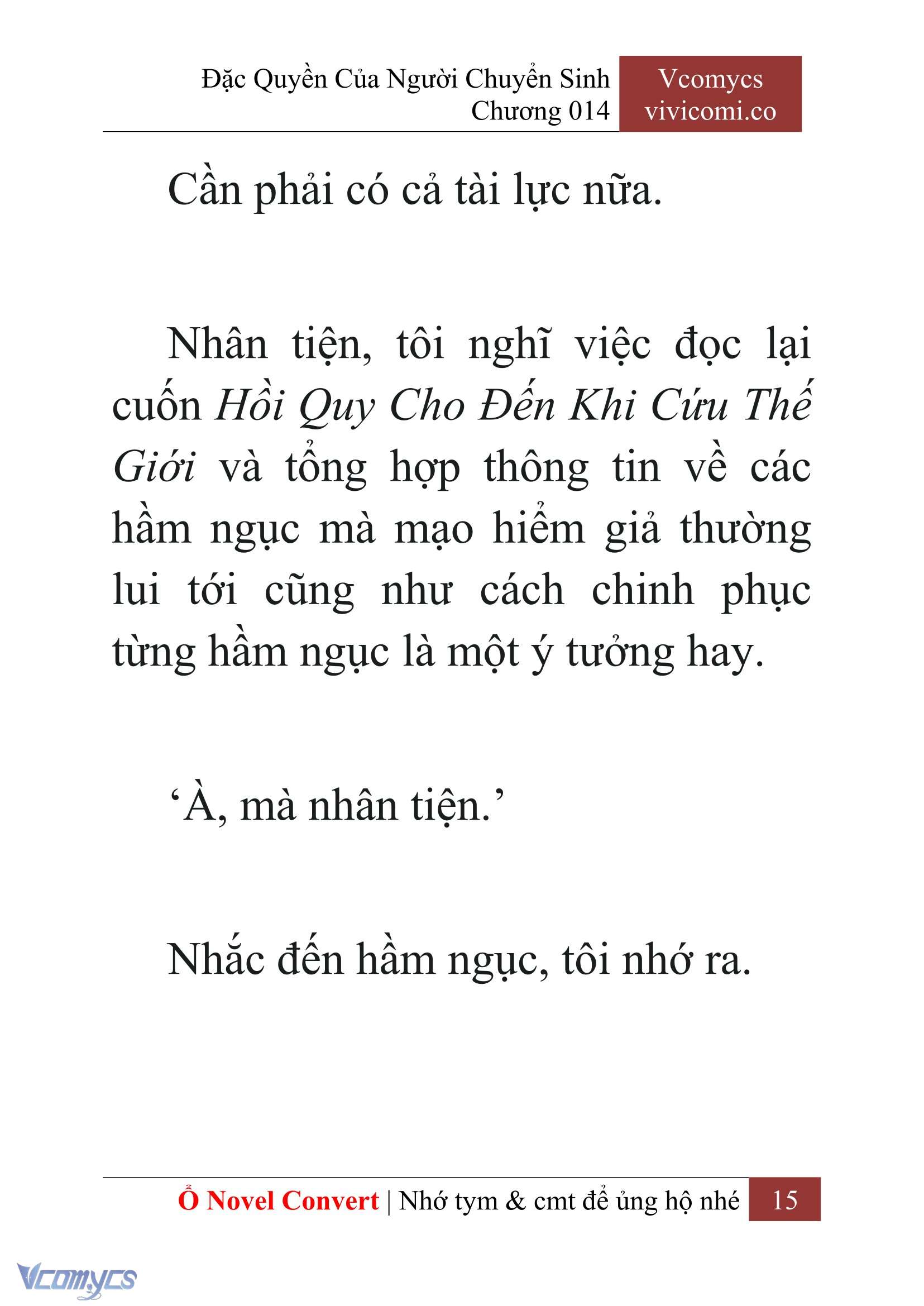 [Novel] Đặc Quyền Của Người Chuyển Sinh Chapter 14 - Trang 18