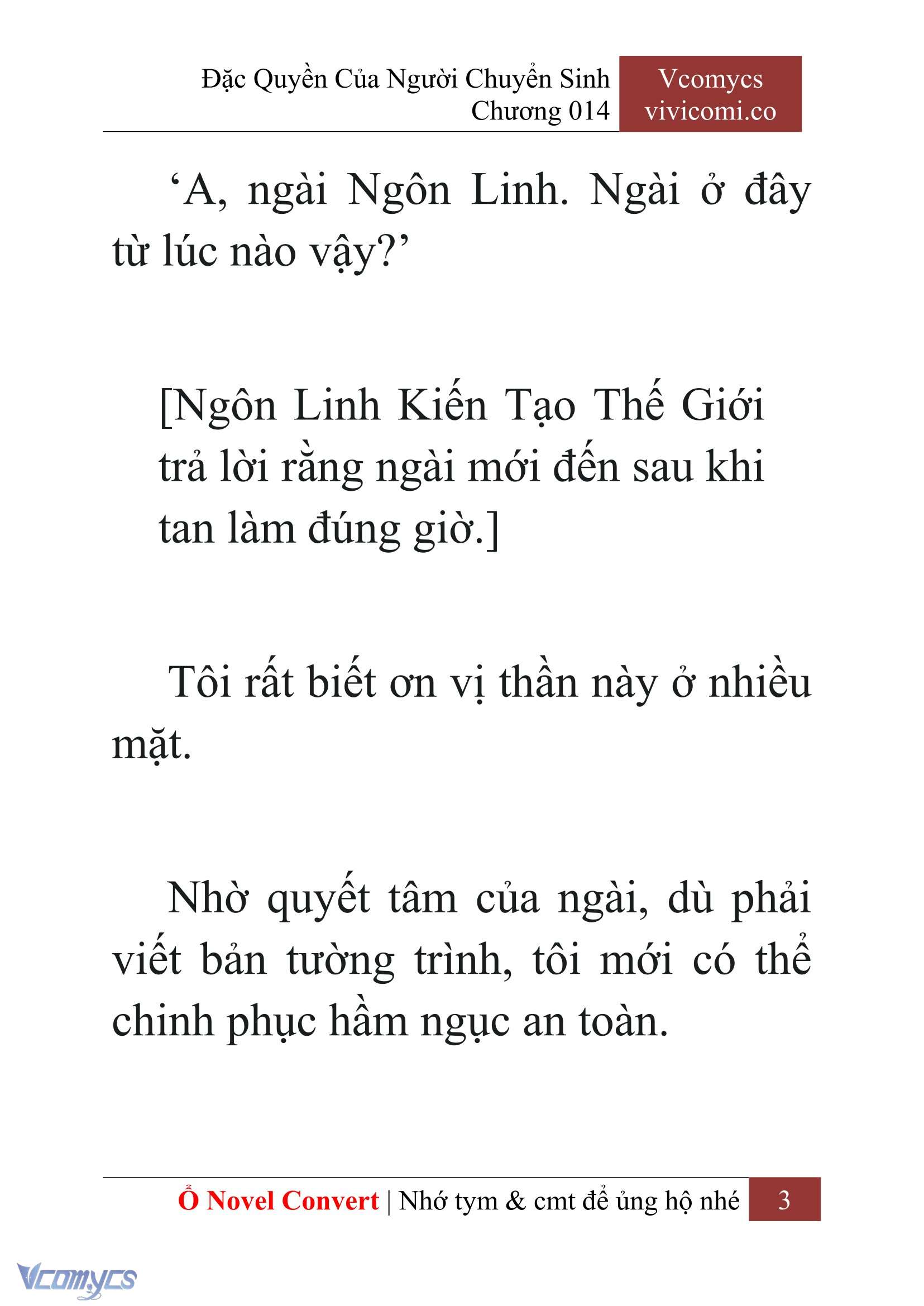 [Novel] Đặc Quyền Của Người Chuyển Sinh Chapter 14 - Trang 6