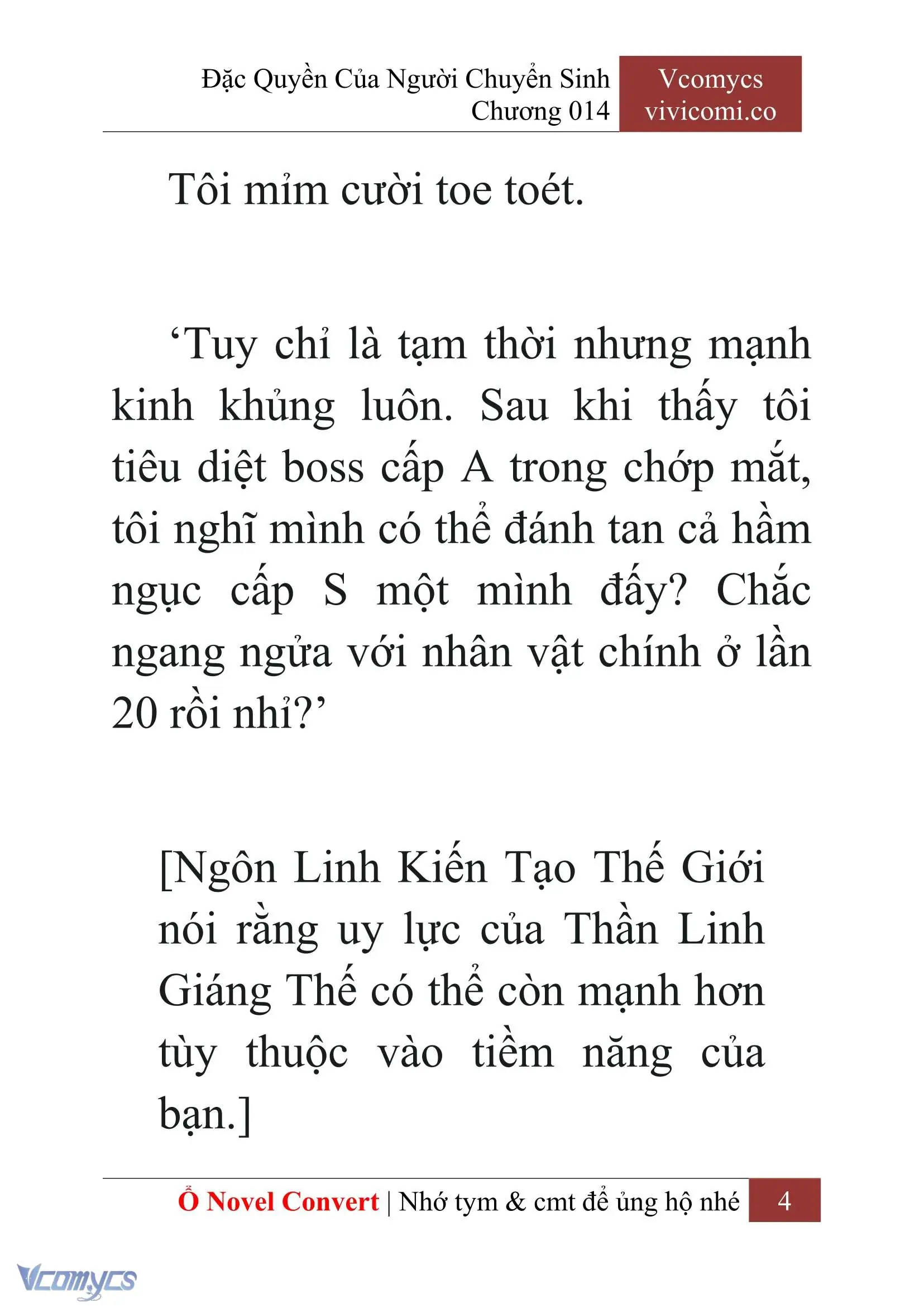[Novel] Đặc Quyền Của Người Chuyển Sinh Chapter 14 - Trang 7