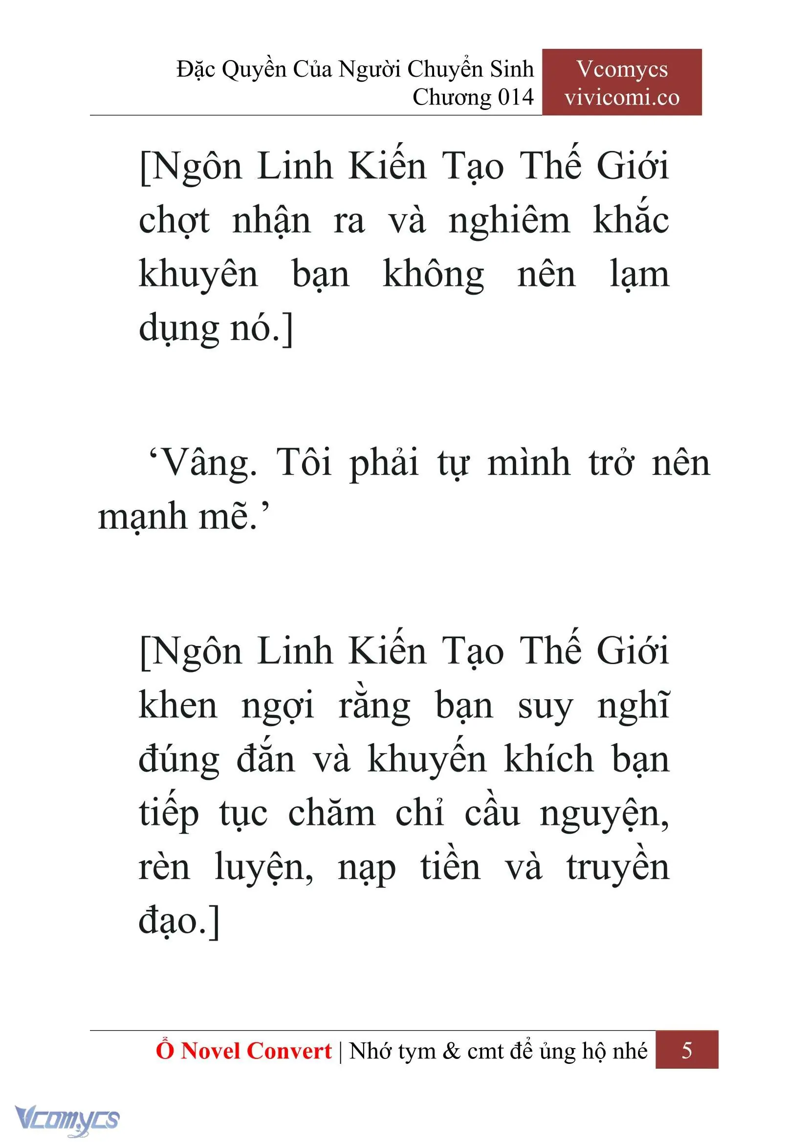 [Novel] Đặc Quyền Của Người Chuyển Sinh Chapter 14 - Trang 8