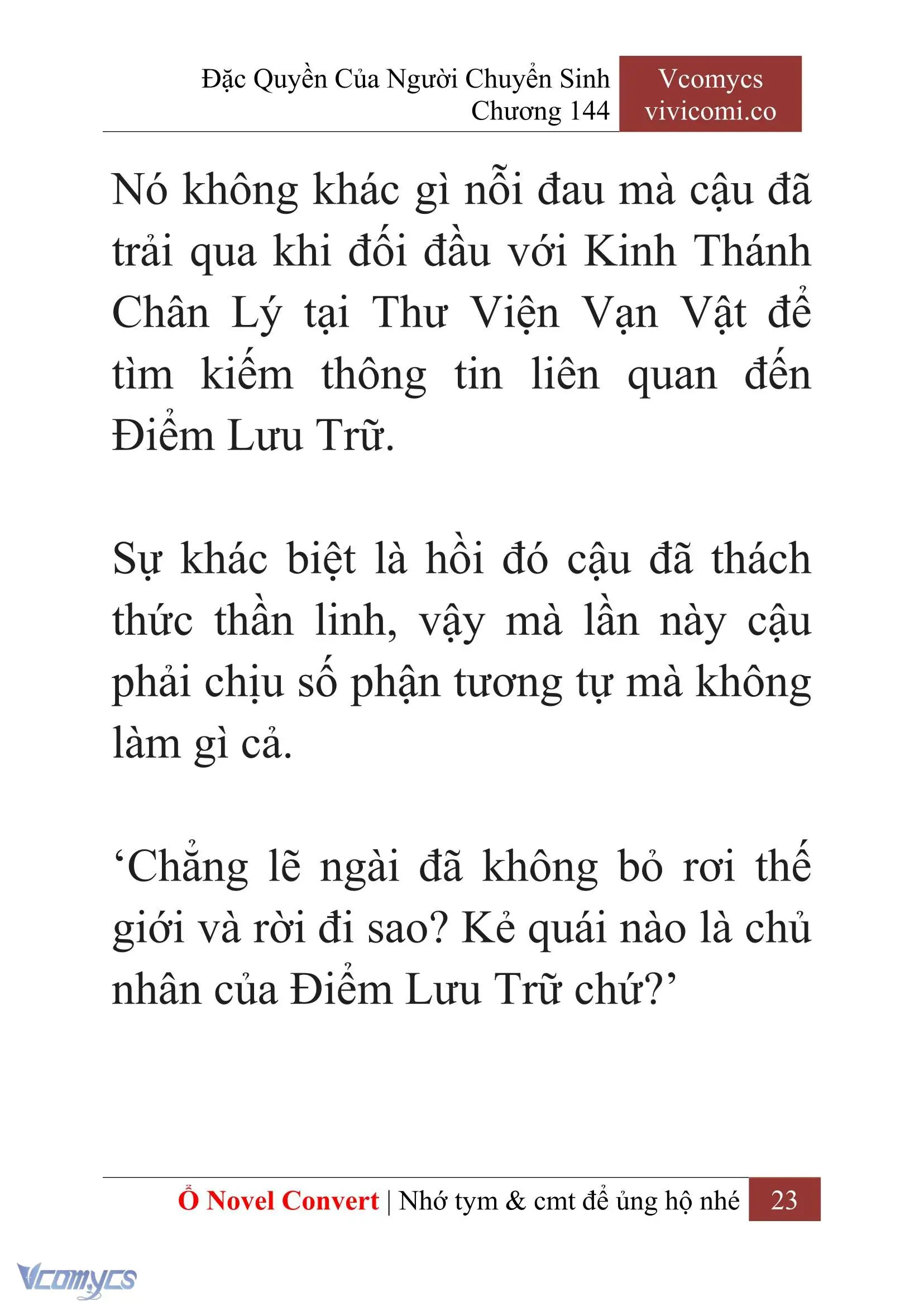 [Novel] Đặc Quyền Của Người Chuyển Sinh Chapter 144 - Trang 26