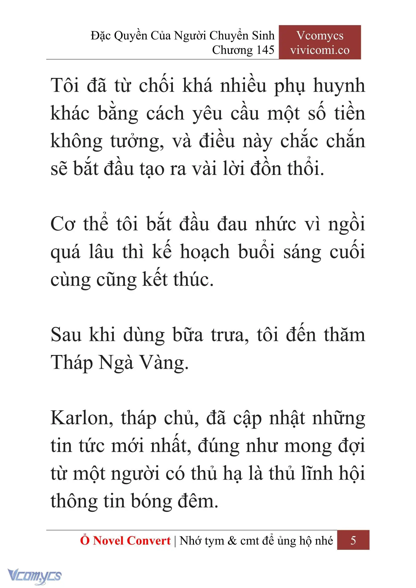 [Novel] Đặc Quyền Của Người Chuyển Sinh Chapter 145 - Trang 8