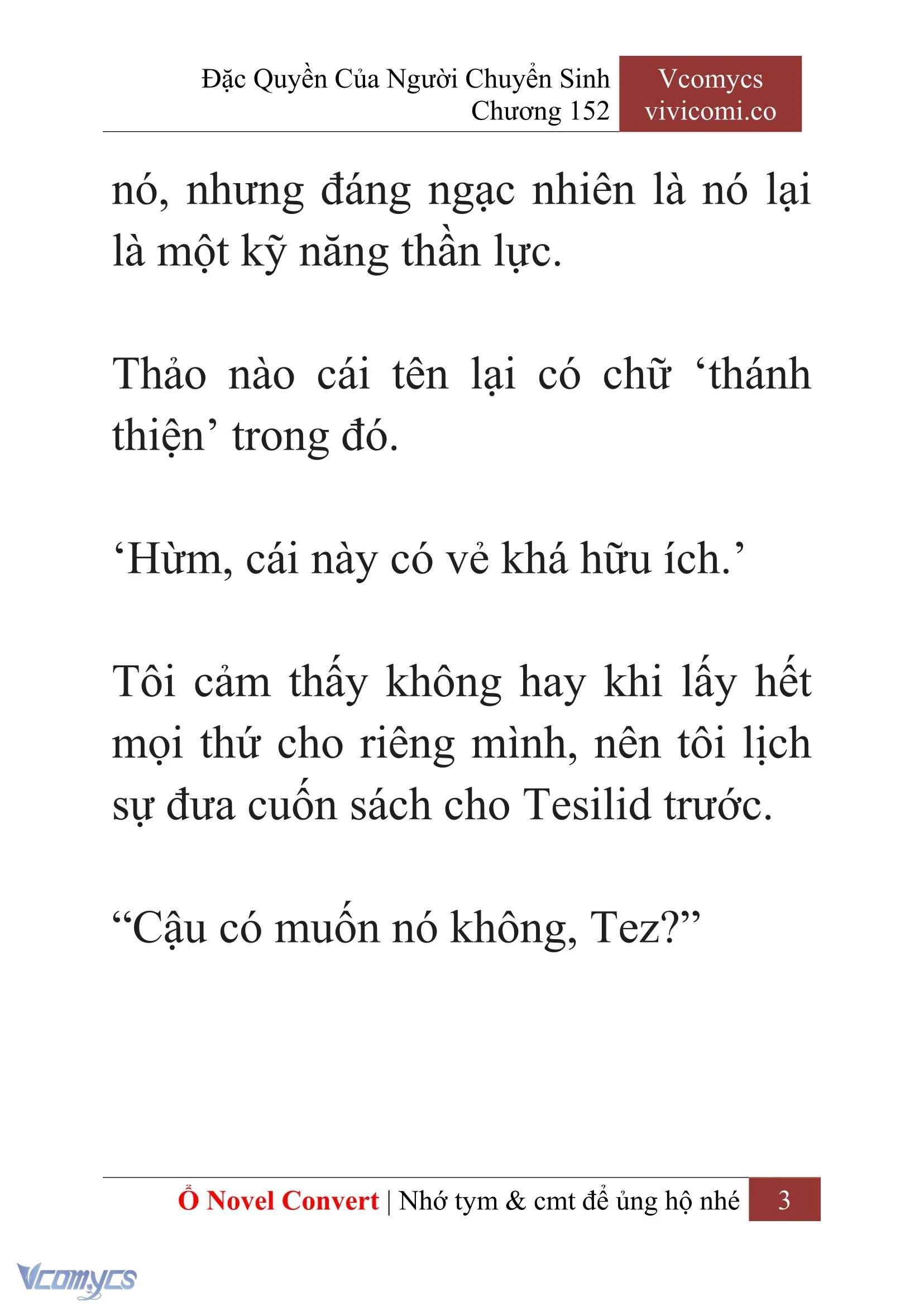 [Novel] Đặc Quyền Của Người Chuyển Sinh Chapter 152 - Trang 6