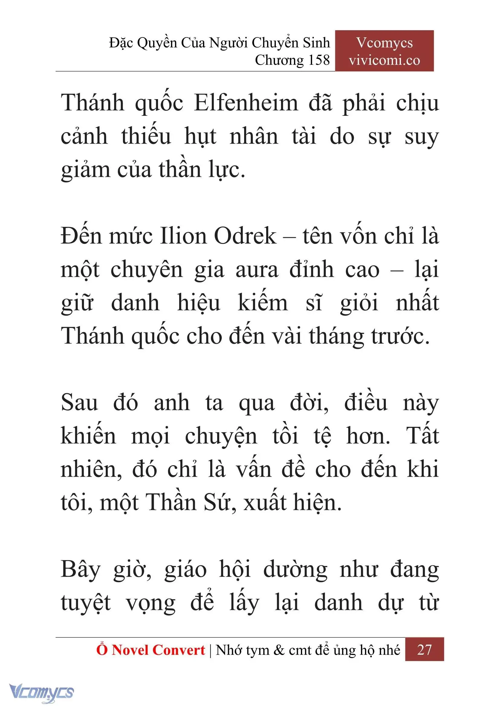 [Novel] Đặc Quyền Của Người Chuyển Sinh Chapter 158 - Trang 30