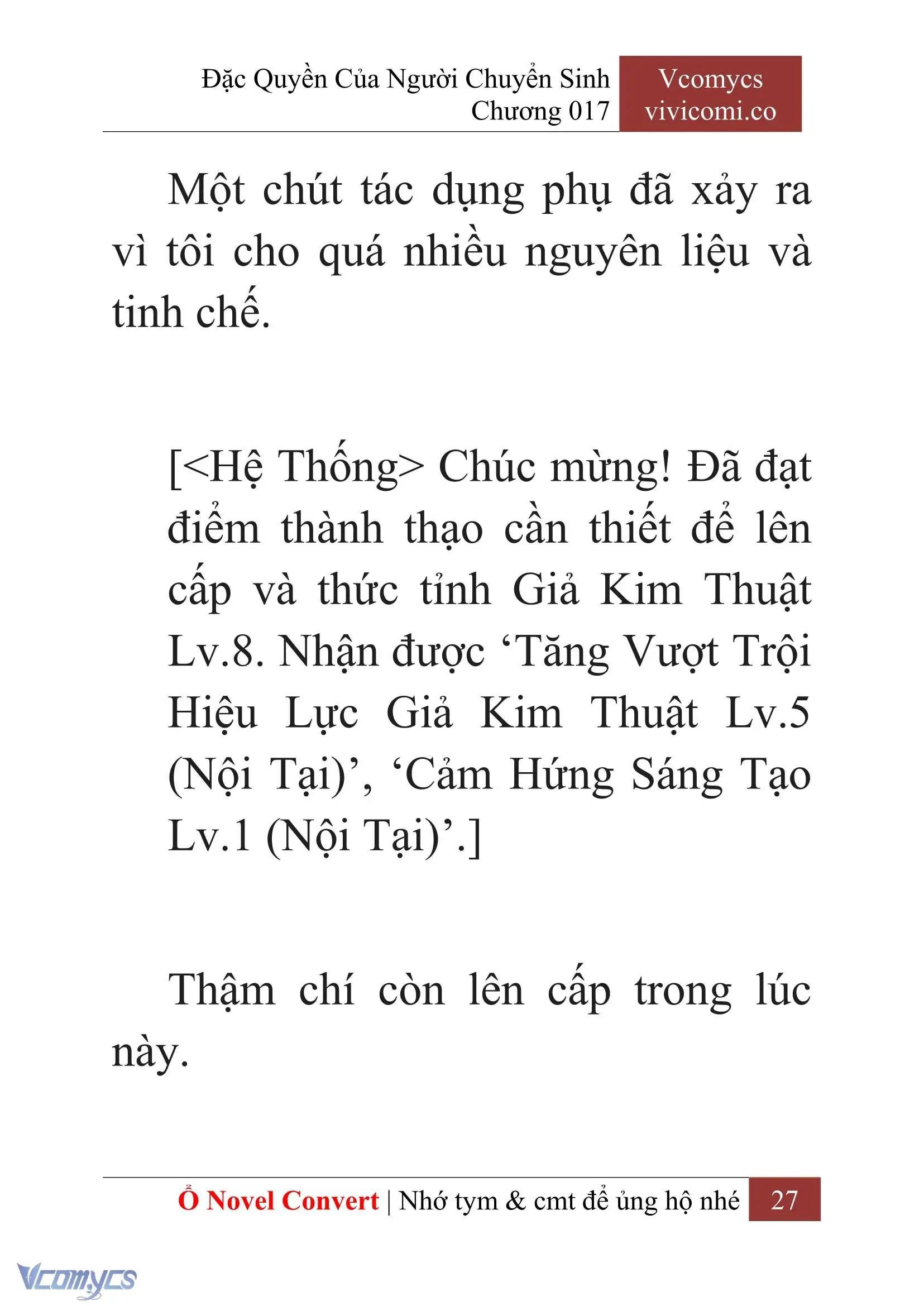 [Novel] Đặc Quyền Của Người Chuyển Sinh Chapter 17 - Trang 30
