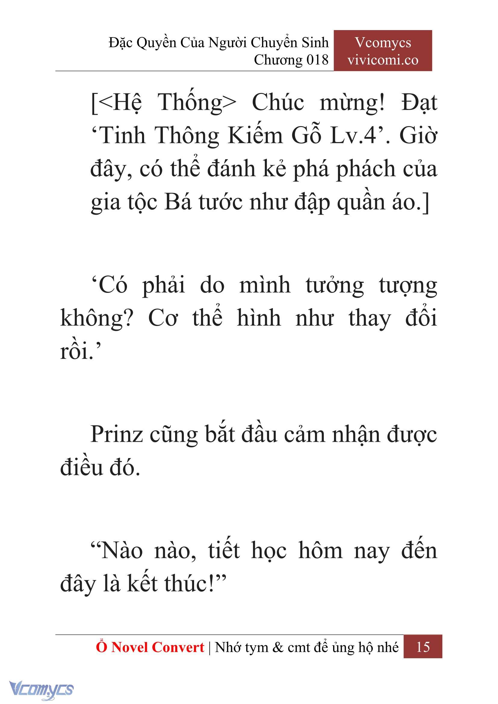 [Novel] Đặc Quyền Của Người Chuyển Sinh Chapter 18 - Trang 18