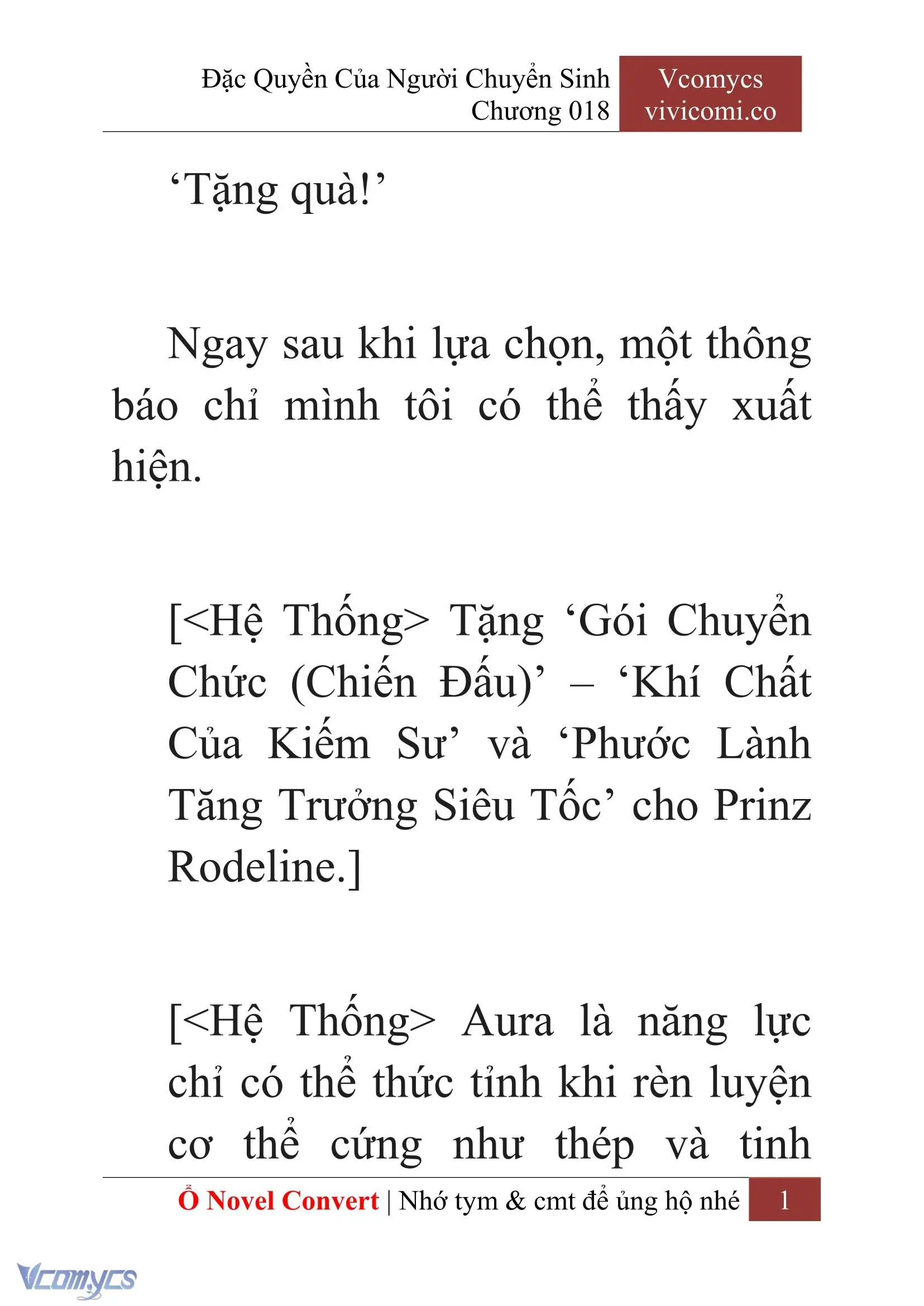 [Novel] Đặc Quyền Của Người Chuyển Sinh Chapter 18 - Trang 4
