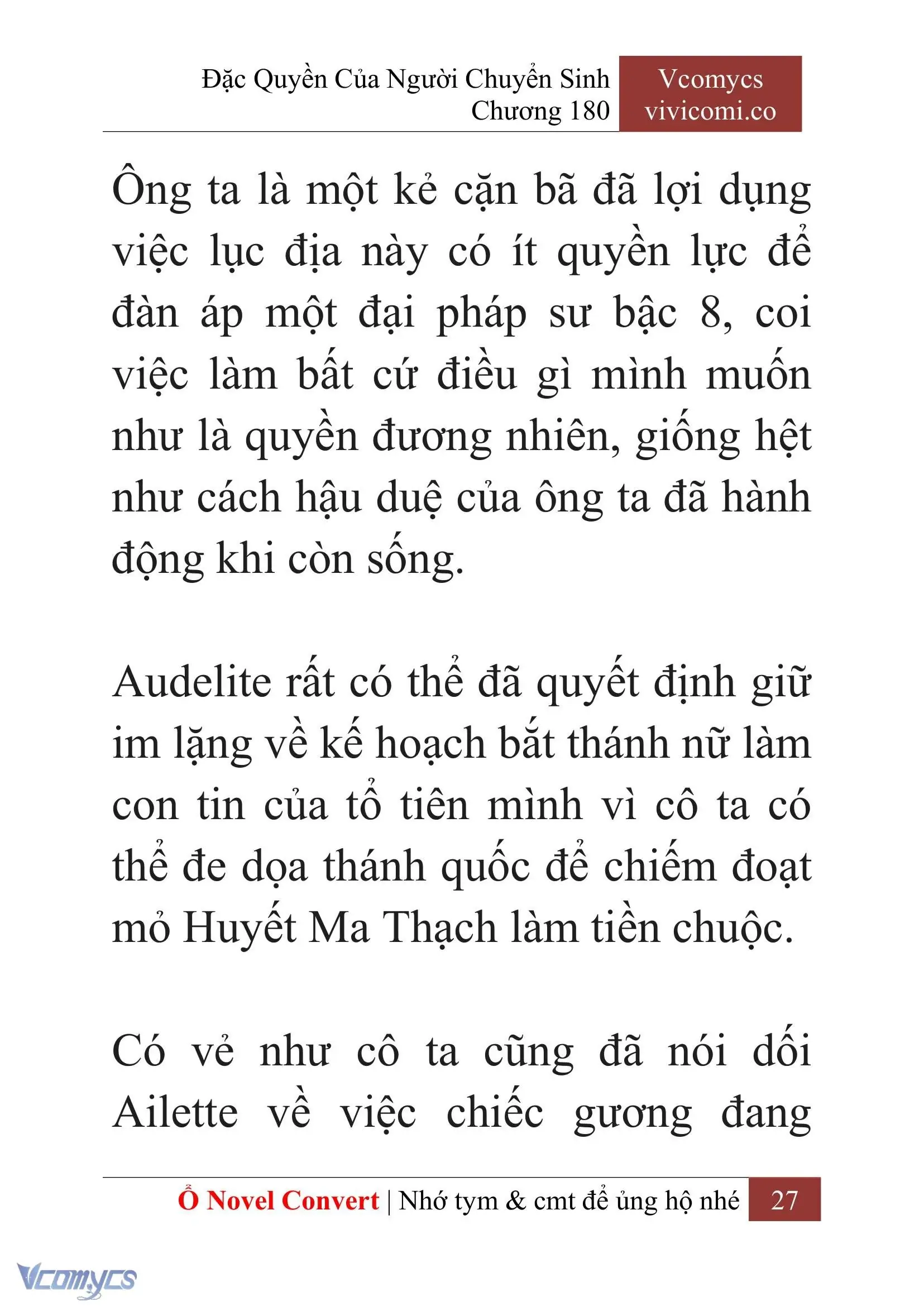 [Novel] Đặc Quyền Của Người Chuyển Sinh Chapter 180 - Trang 31