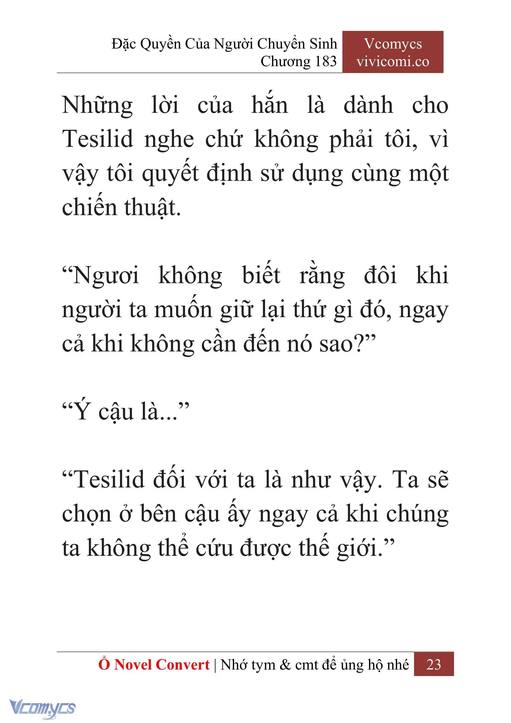 [Novel] Đặc Quyền Của Người Chuyển Sinh Chapter 183 - Trang 27